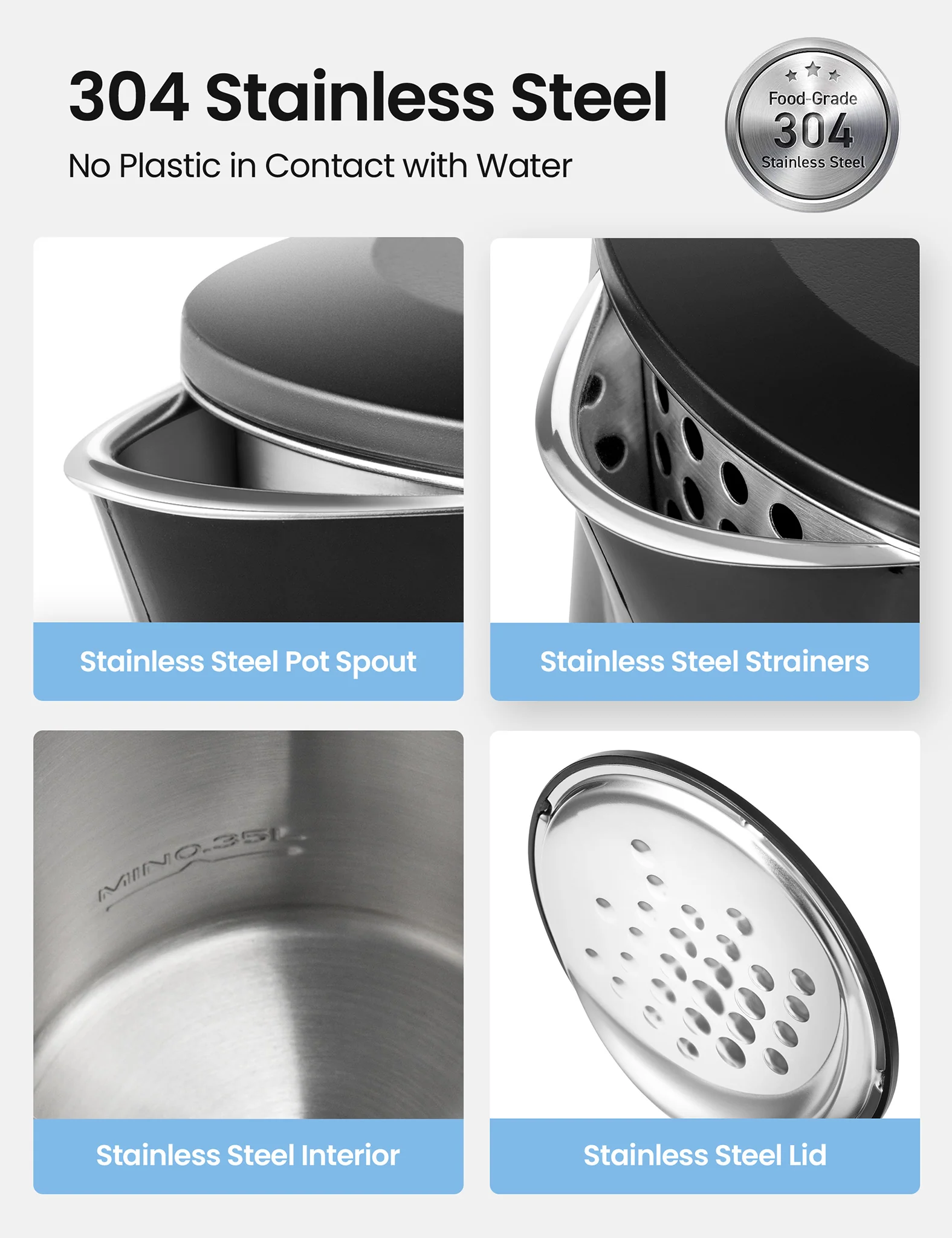 1.7L Double Wall Electric Tea Kettle - Image 3