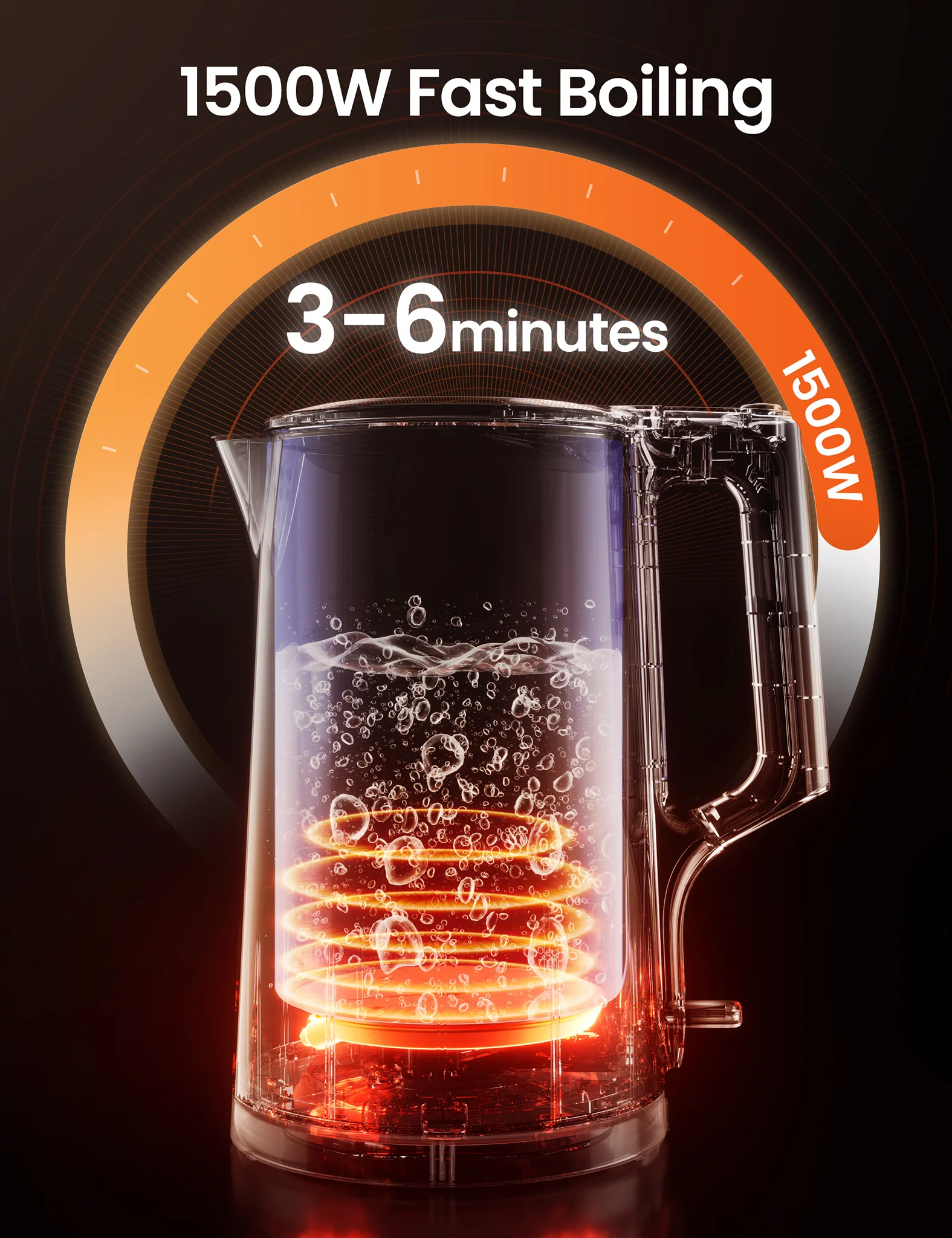 1.7L Double Wall Electric Tea Kettle - Image 5