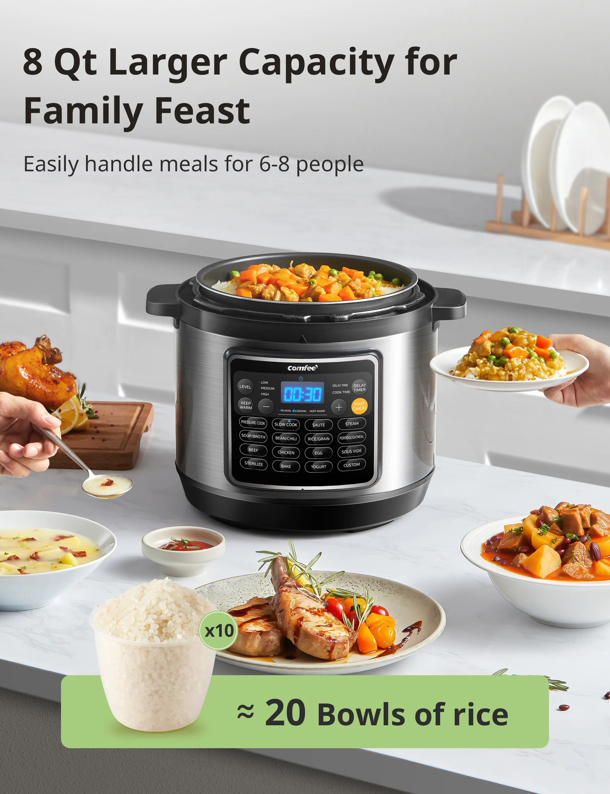 8 Qt Electric Pressure Cooker - Image 5