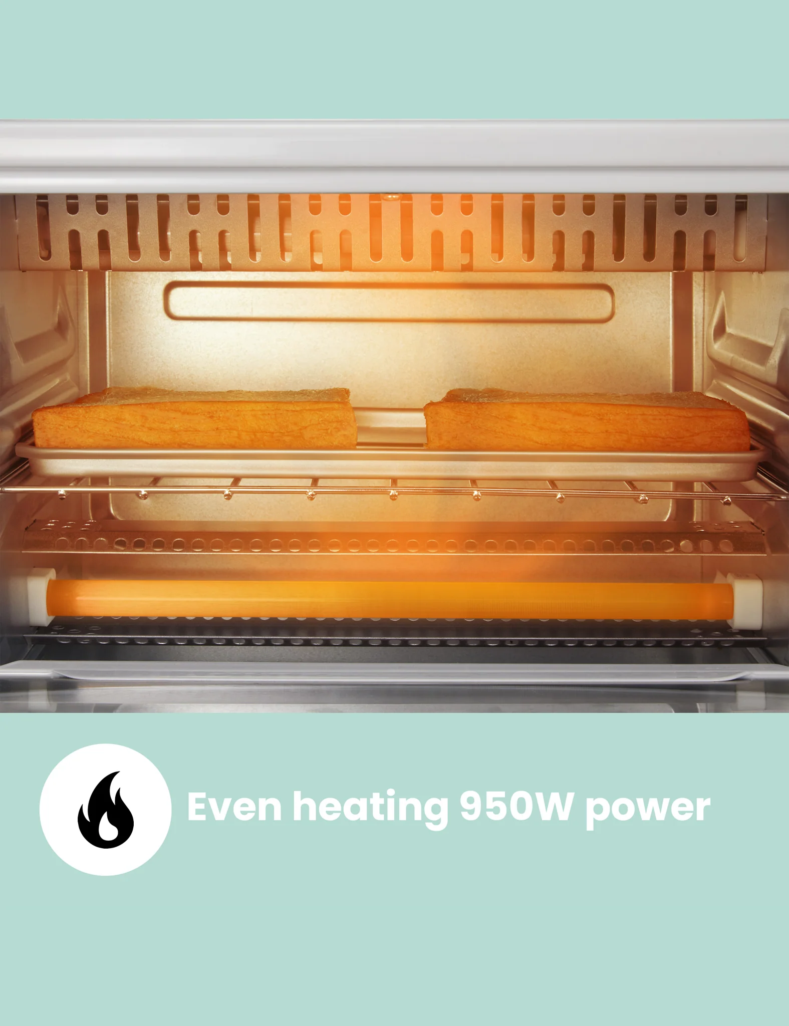 4-Slice Countertop Toaster Oven - White - Image 3