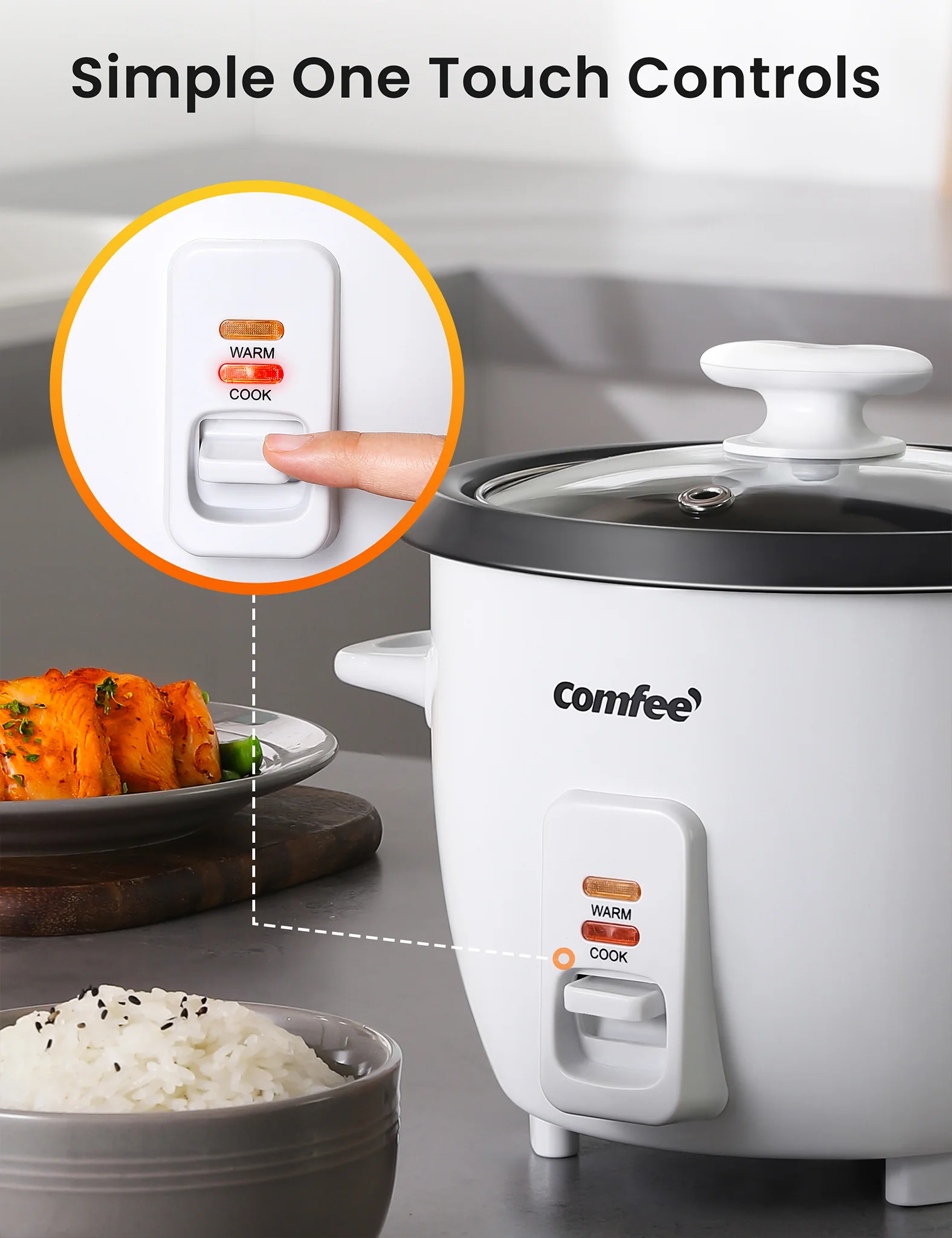 6 Cups Cooked Mini Rice Cooker - Image 3