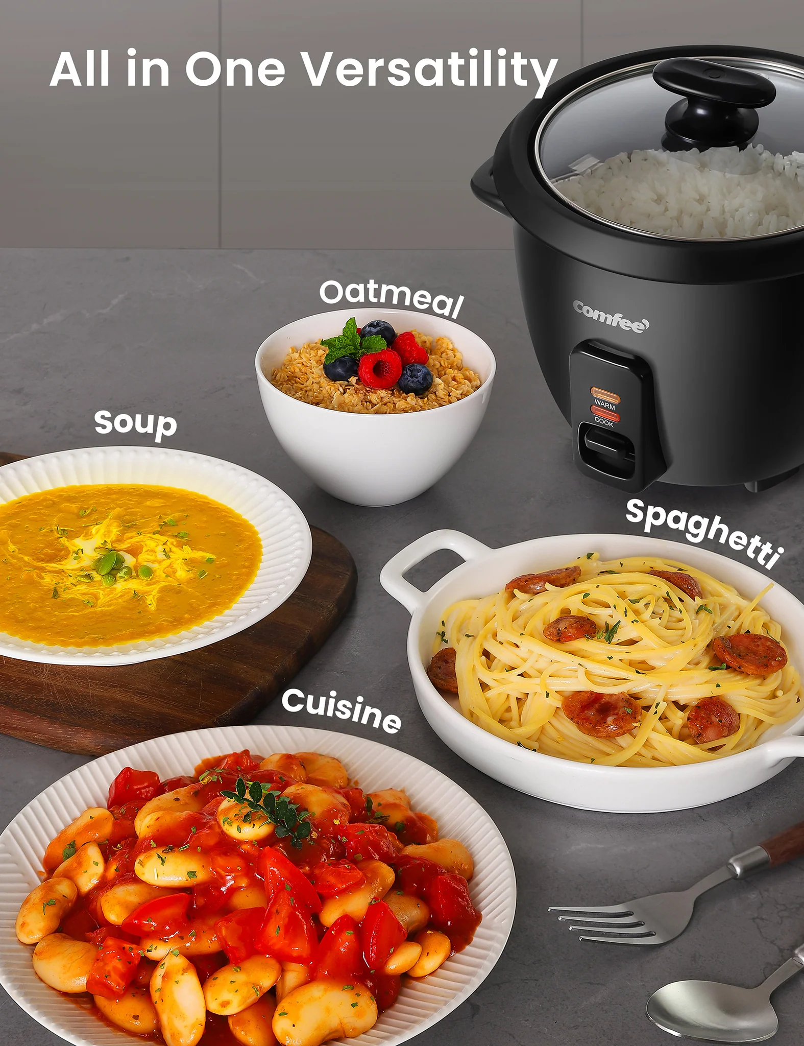 6 Cups Cooked Rice Cooker - Black - Image 3