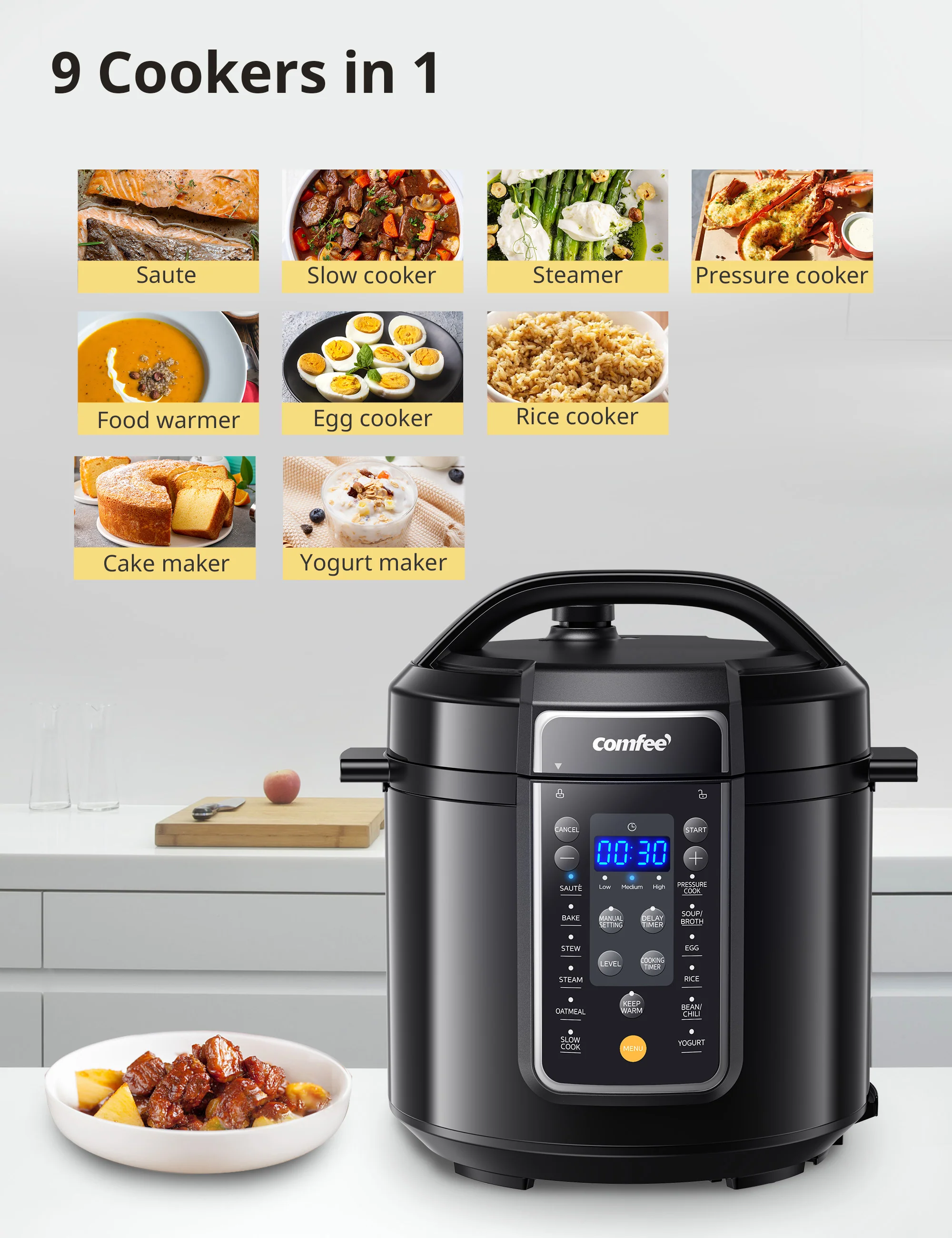 6 Qt Electric Pressure Cooker - Image 3