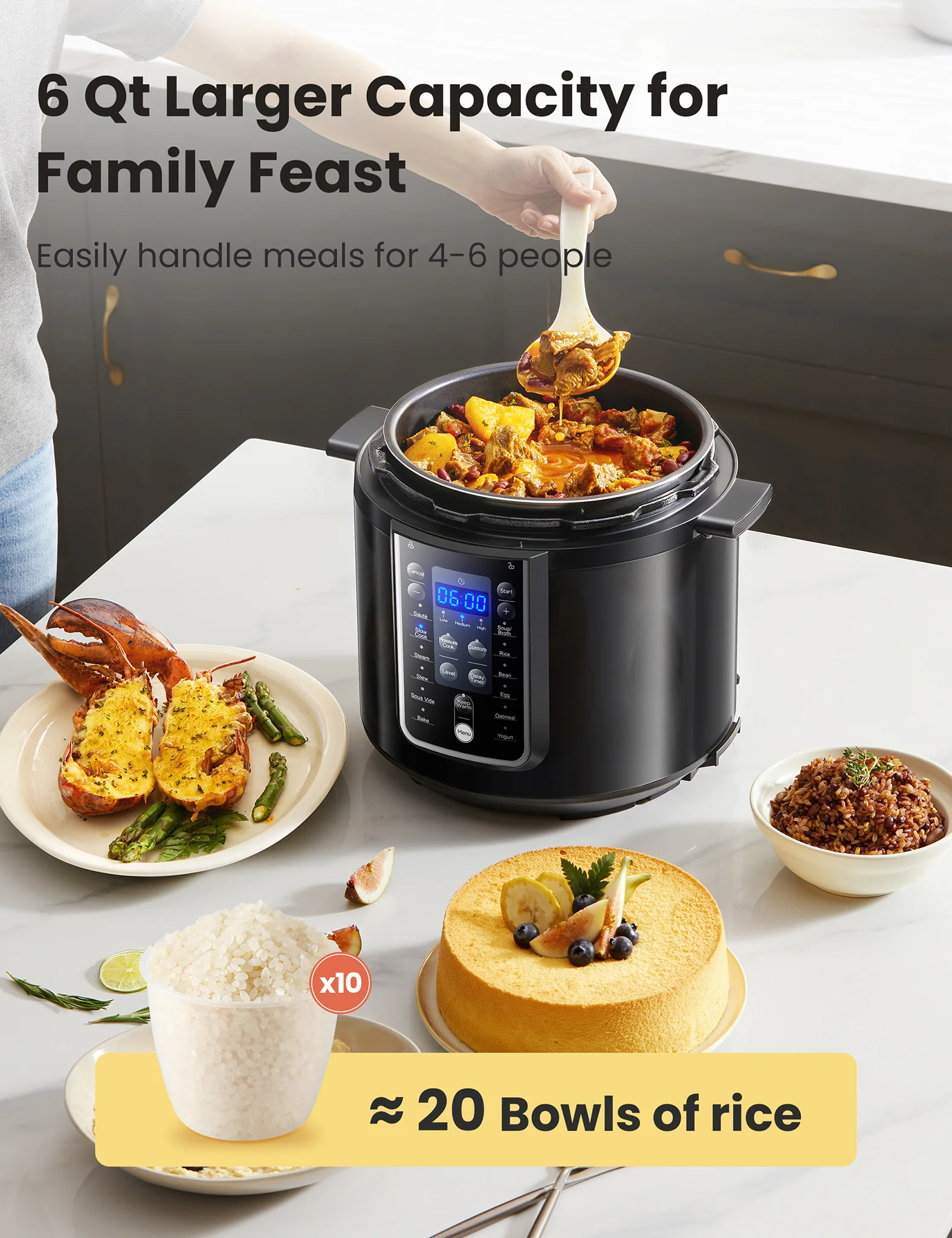 6 Qt Electric Pressure Cooker - Image 8