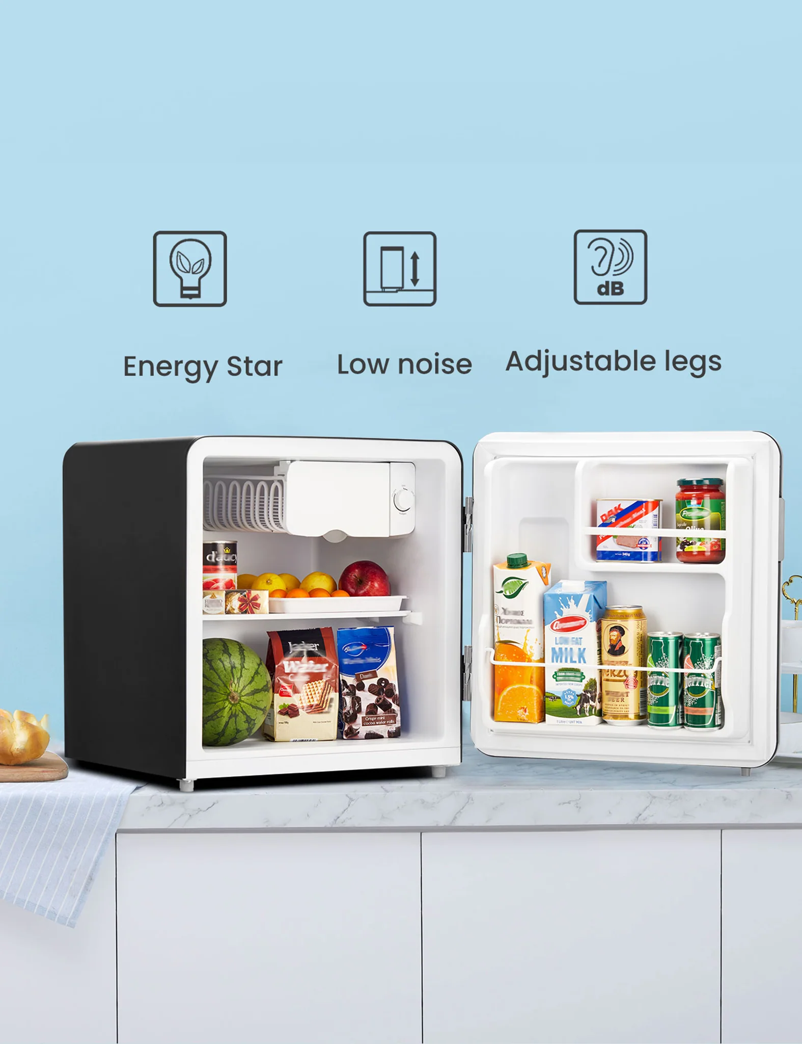 1.6 Cu.ft Mini Refrigerator - Black - Image 4