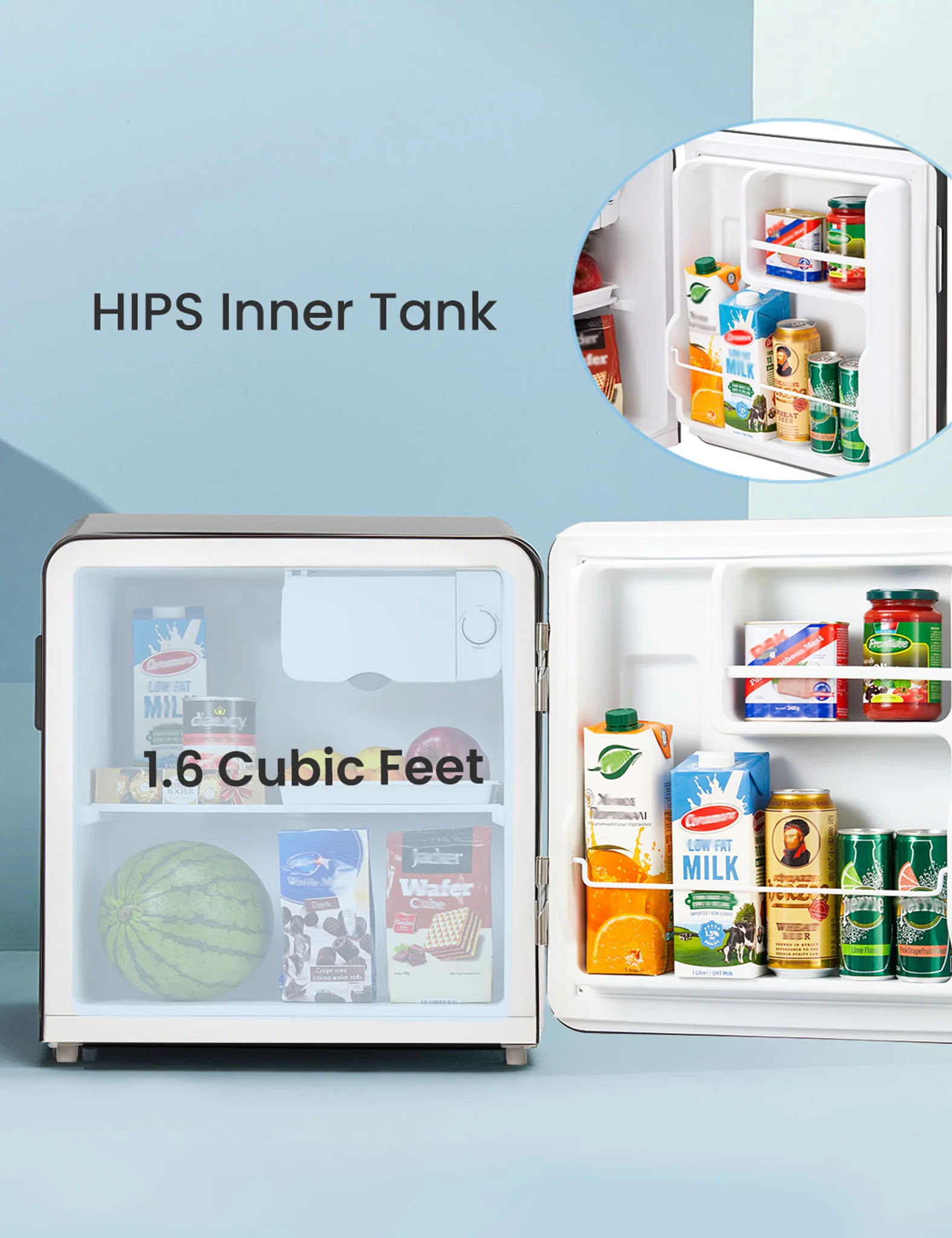 1.6 Cu.ft Mini Refrigerator - Black - Image 5