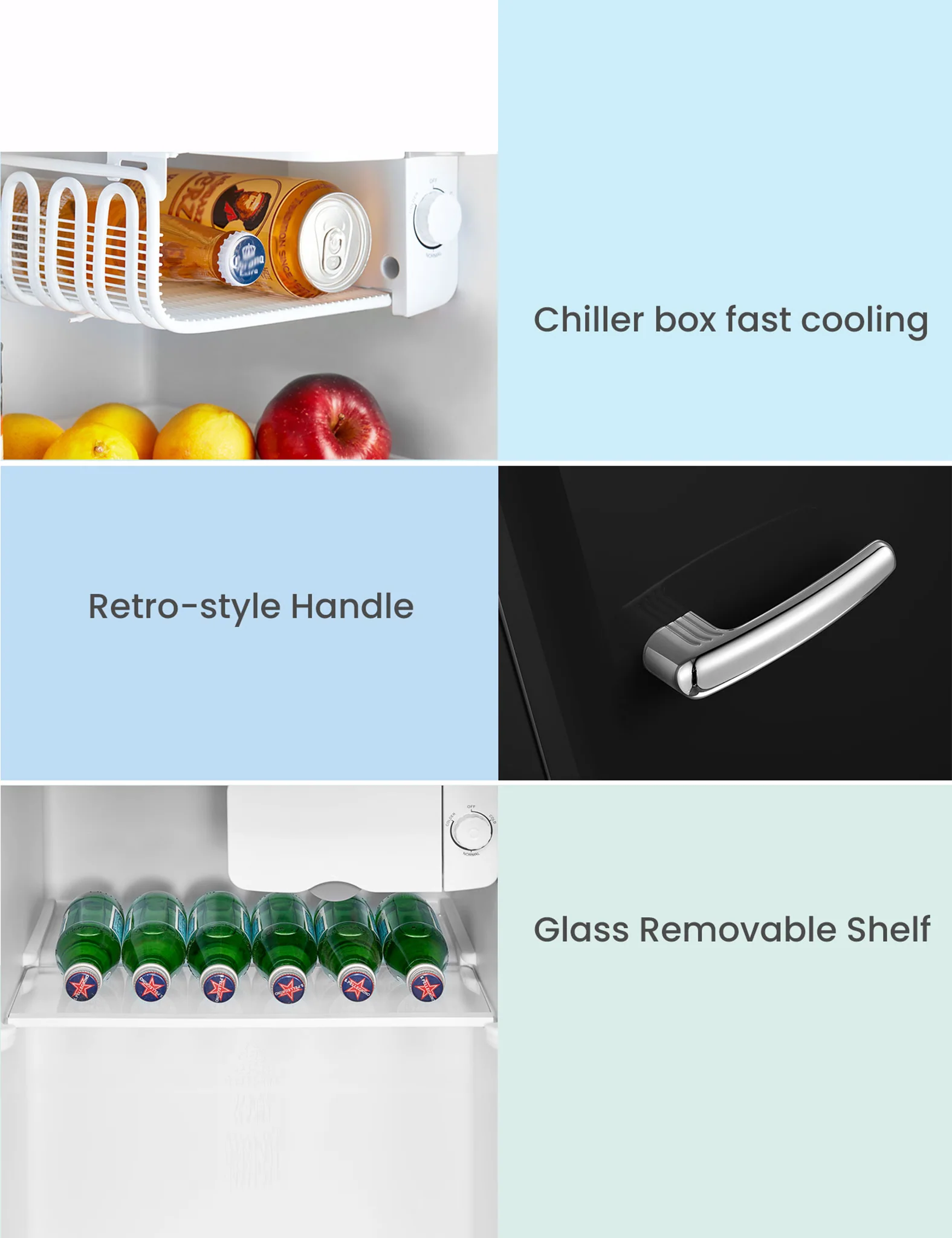1.6 Cu.ft Mini Refrigerator - Black - Image 6