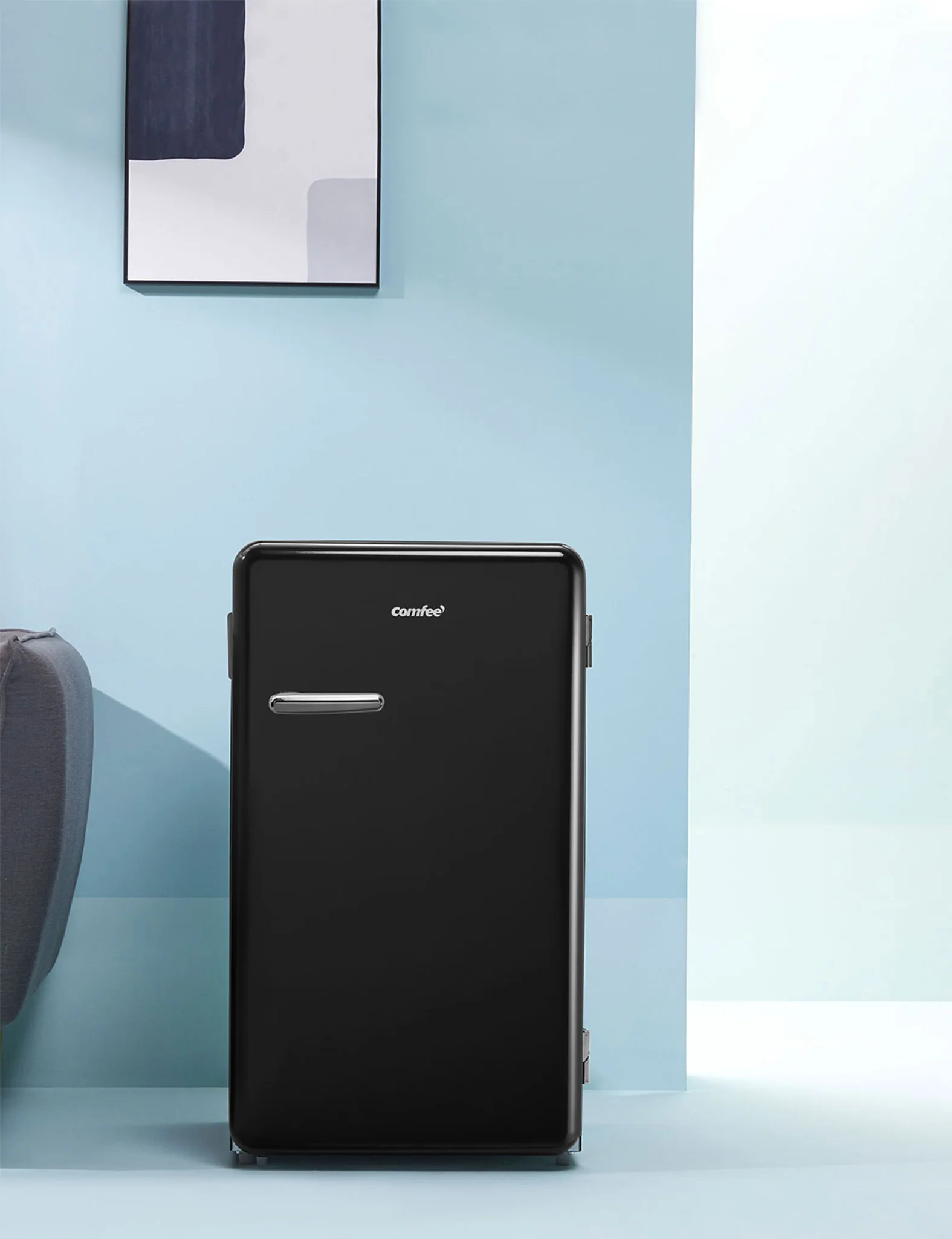 3.3 Cu.ft Retro Refrigerator - Black - Image 5