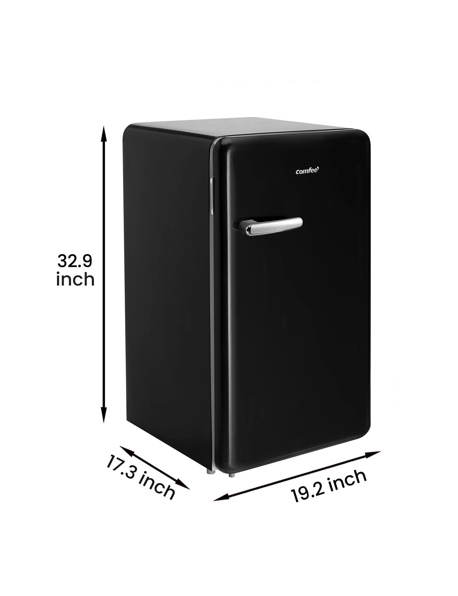 3.3 Cu.ft Retro Refrigerator - Black - Image 6