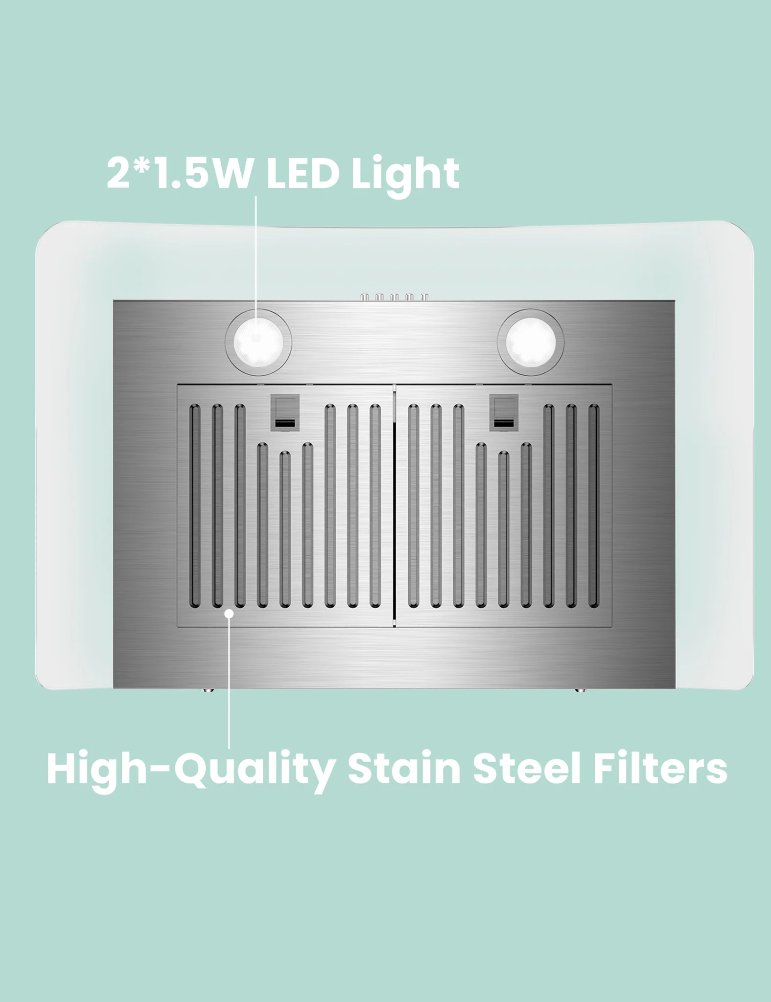 30" Curved Glass Range Hood - Image 5