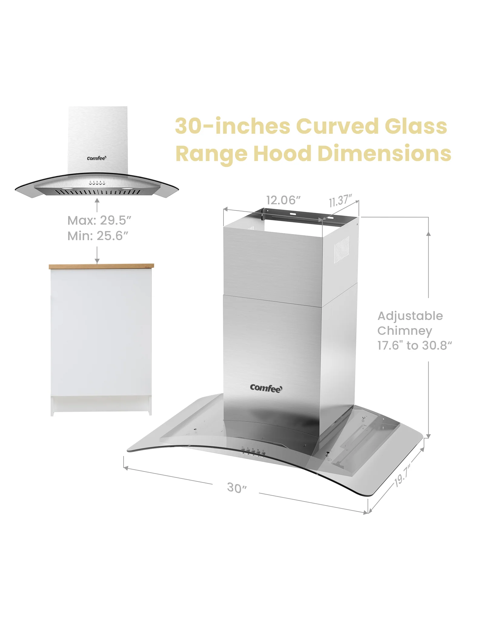 30" Curved Glass Range Hood - Image 8
