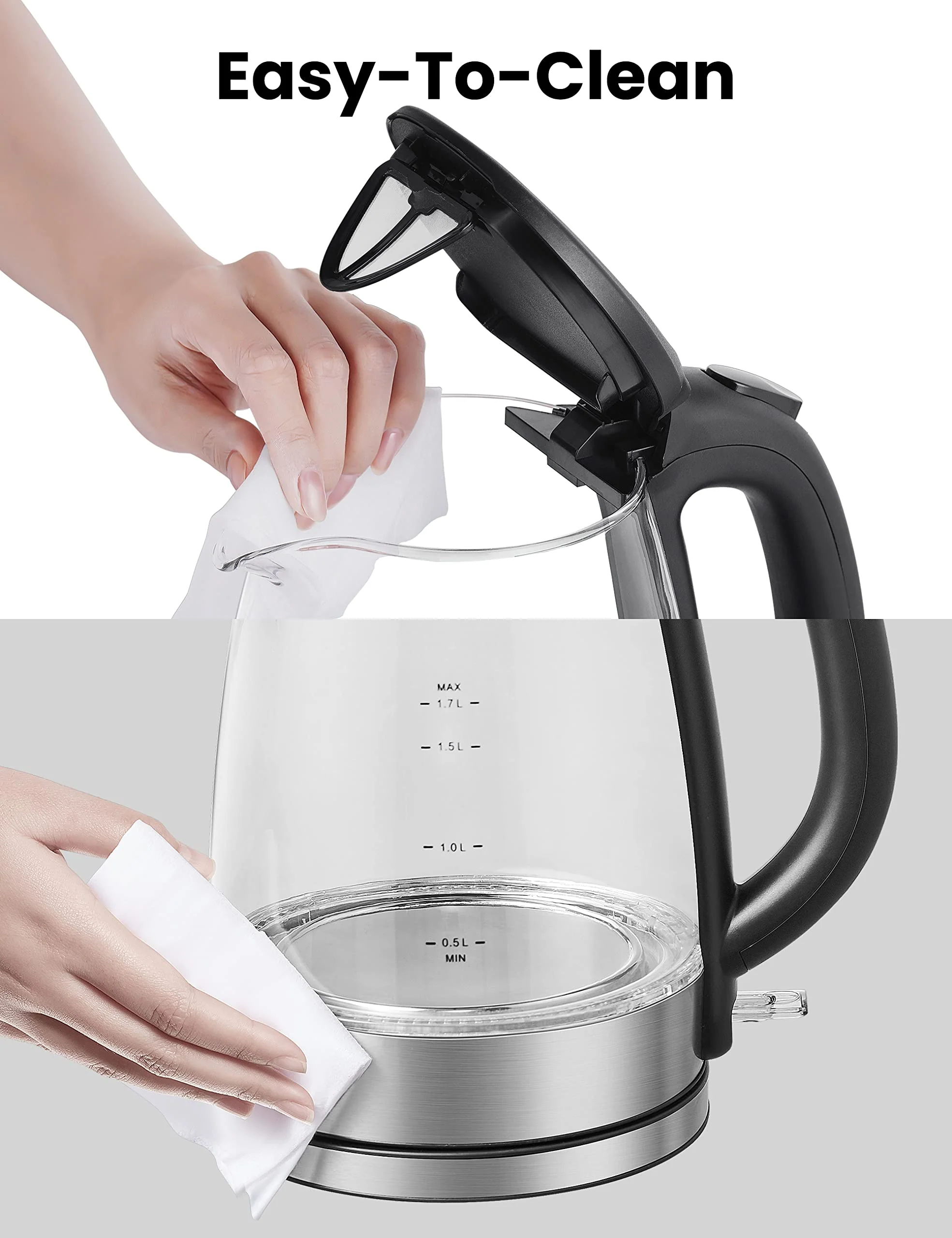 1.7L Glass Electric Kettle - Image 4