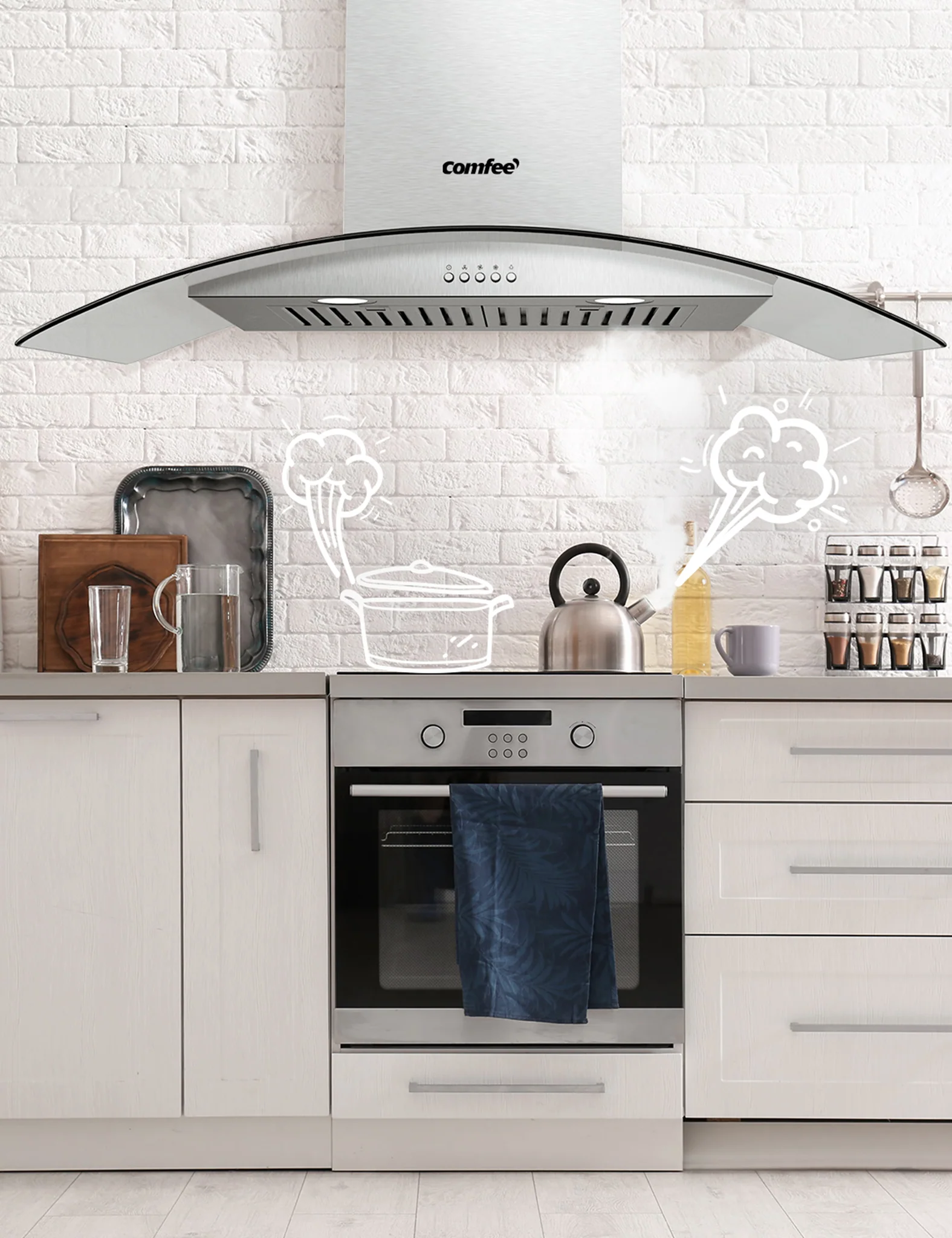 36" Curved Glass Range Hood - Image 4