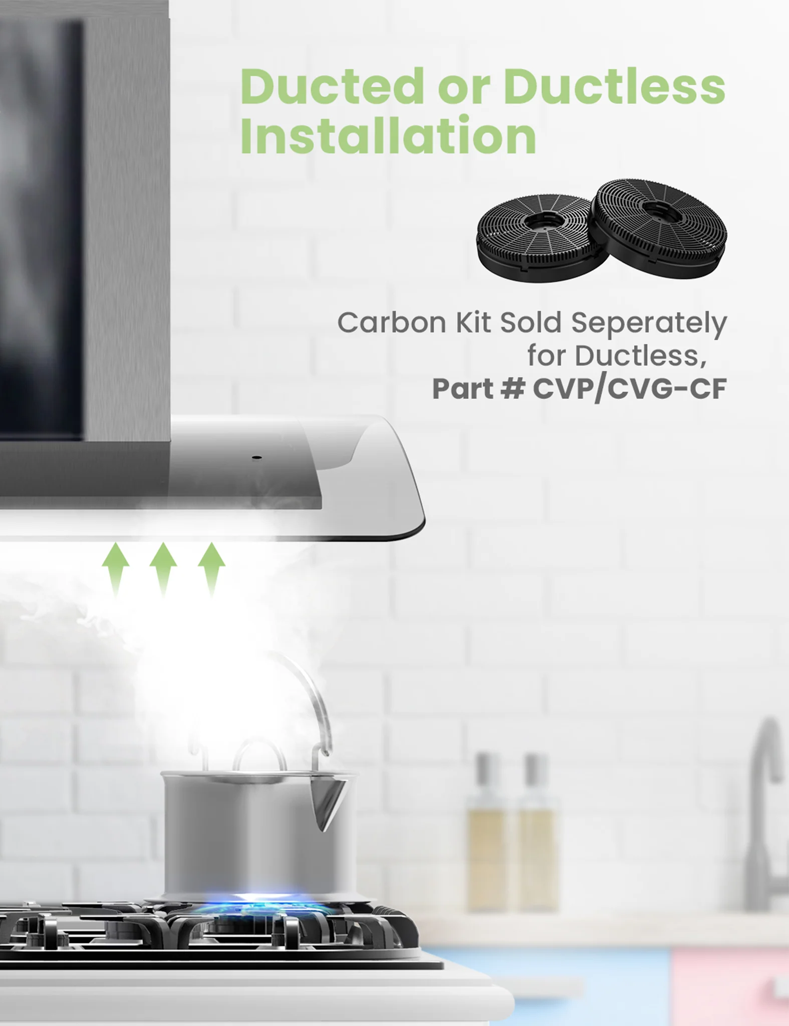 36" Curved Glass Range Hood - Image 5