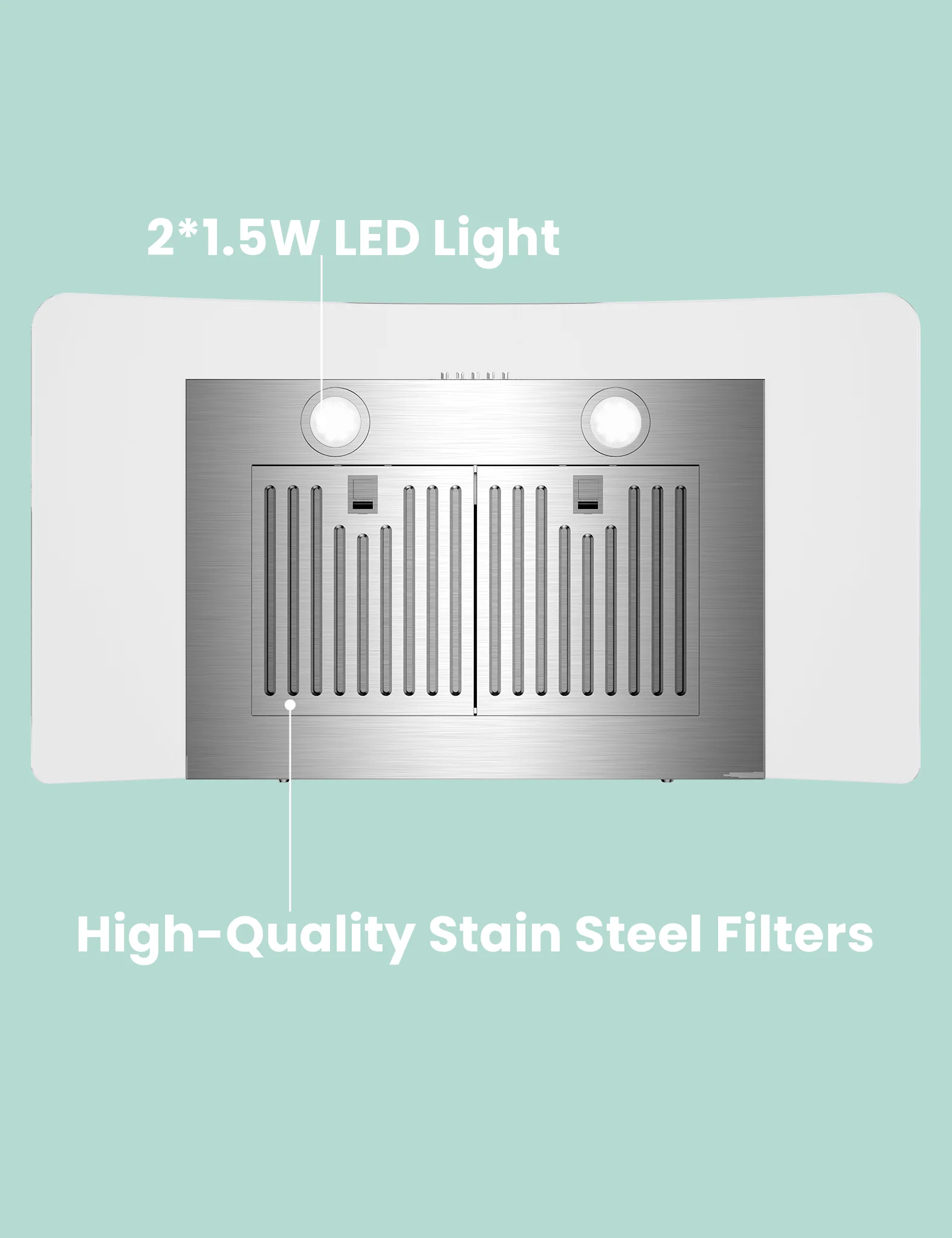 36" Curved Glass Range Hood - Image 7