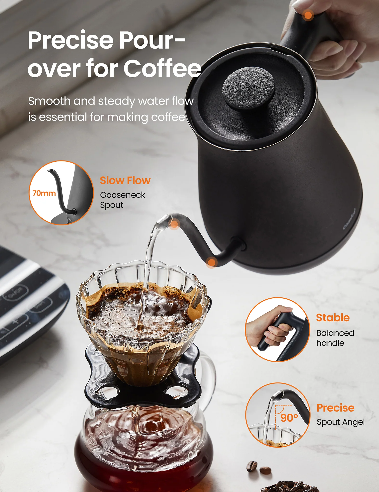 0.6L Gooseneck Electric Kettle - Image 3