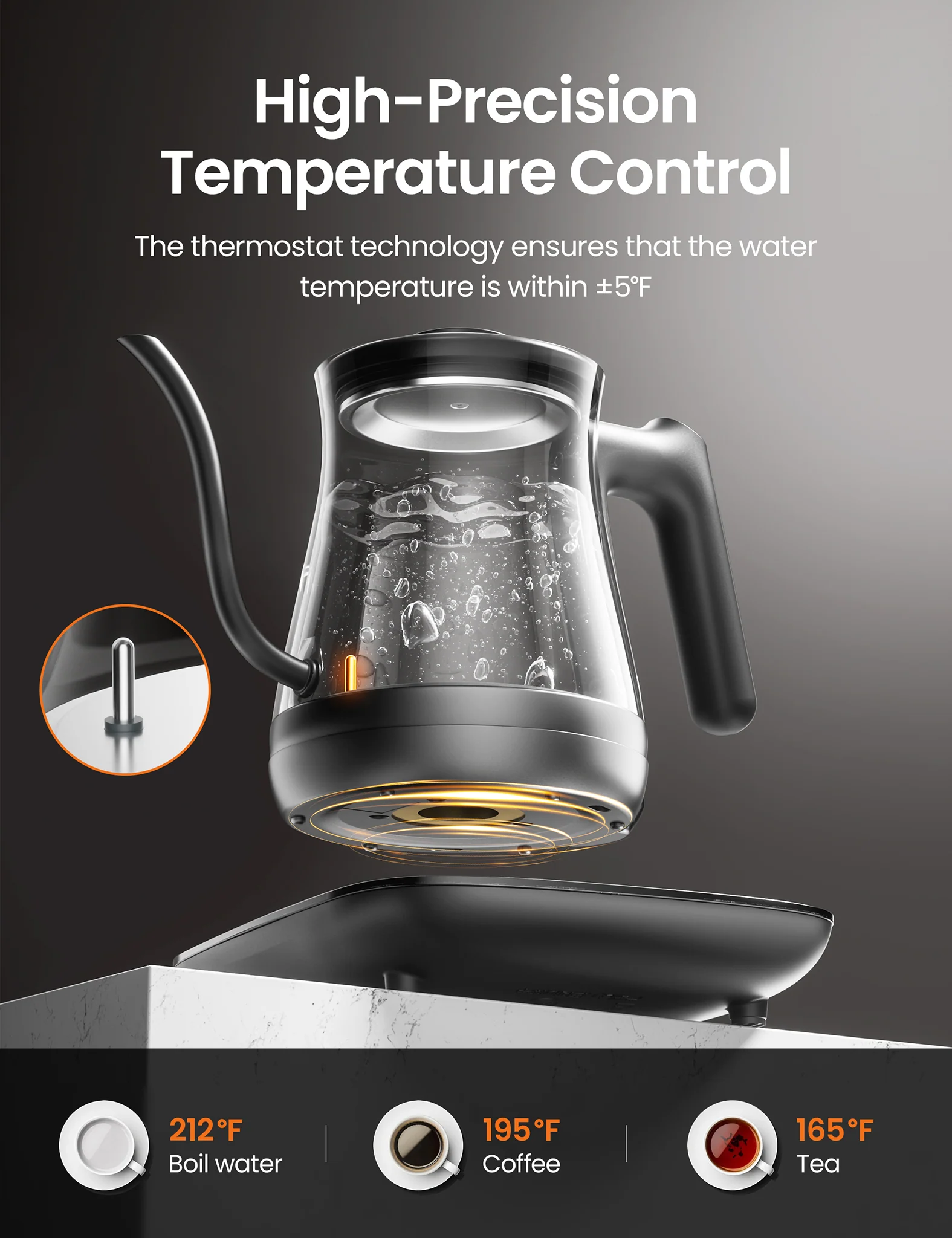 0.6L Gooseneck Electric Kettle - Image 6