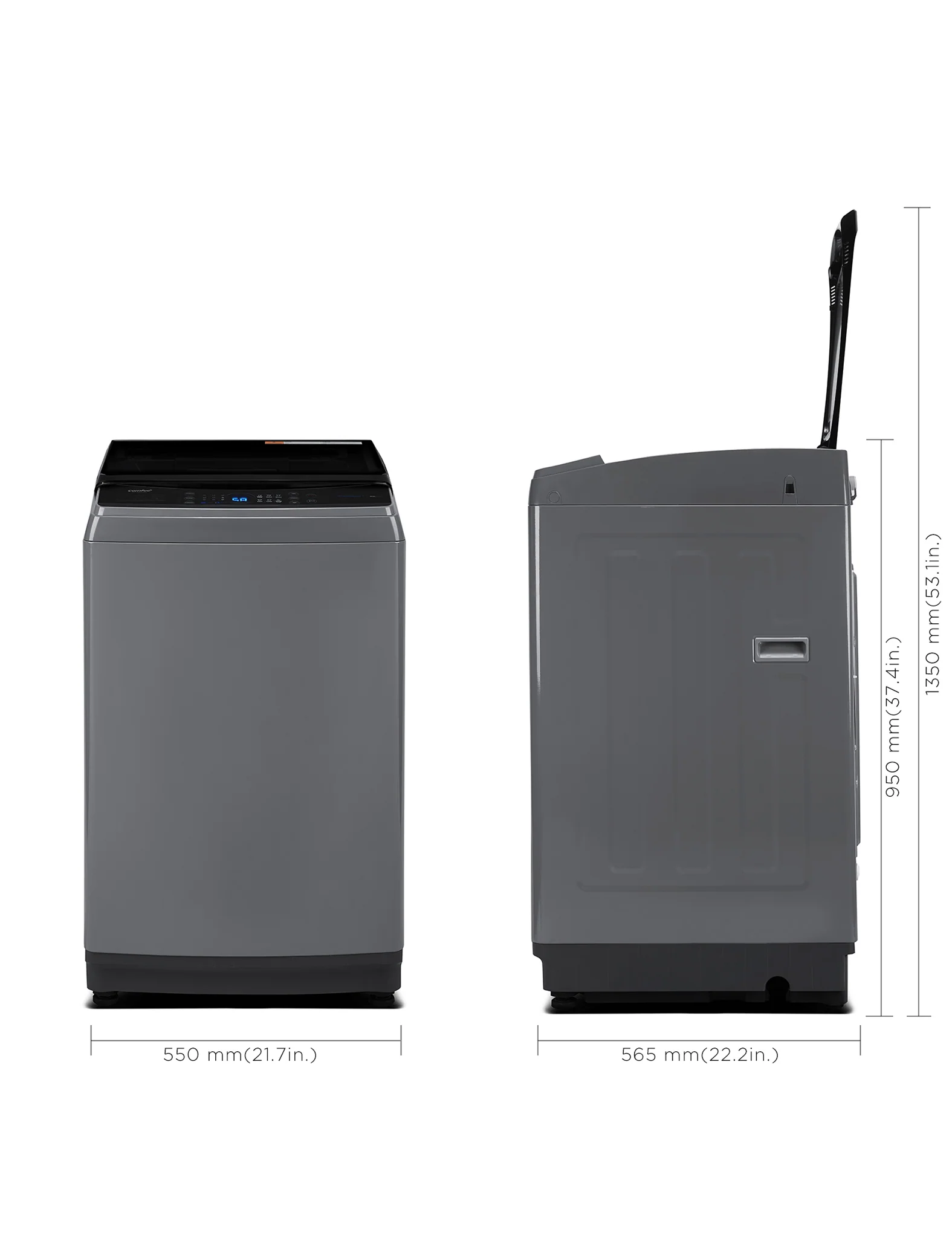 2.4 Cu.ft Portable Washing Machine - Grey - Image 6
