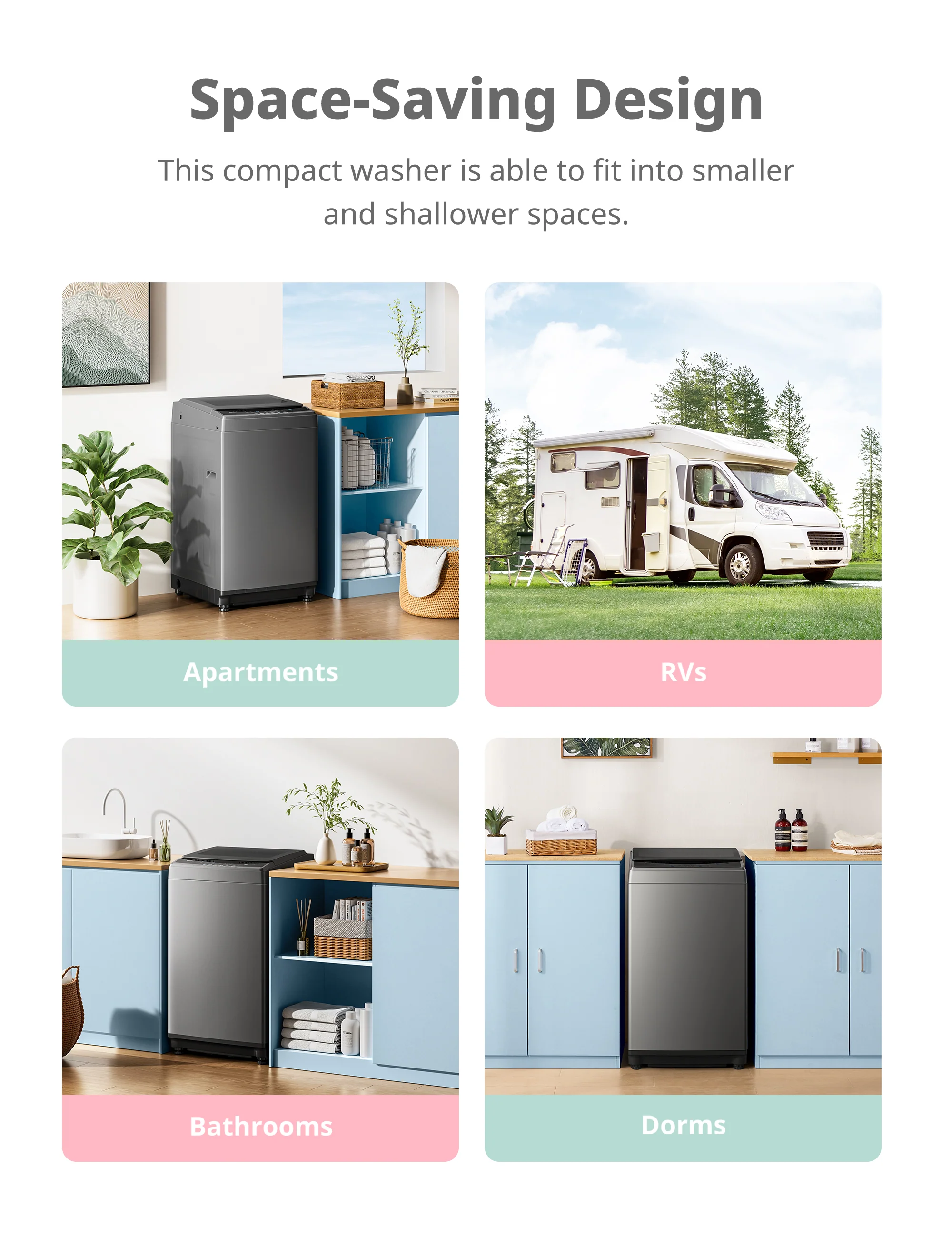 1.6 Cu.ft Portable Washing Machine - Grey - Image 3