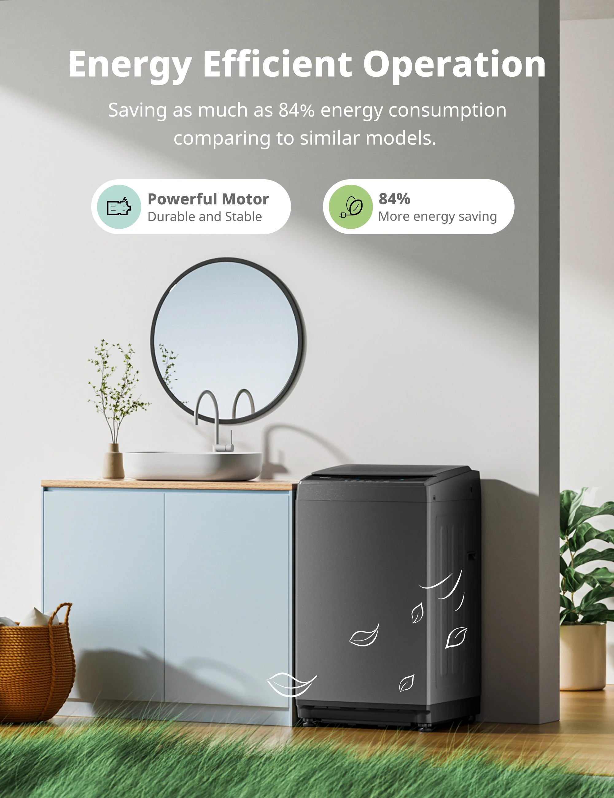 1.6 Cu.ft Portable Washing Machine - Grey - Image 4