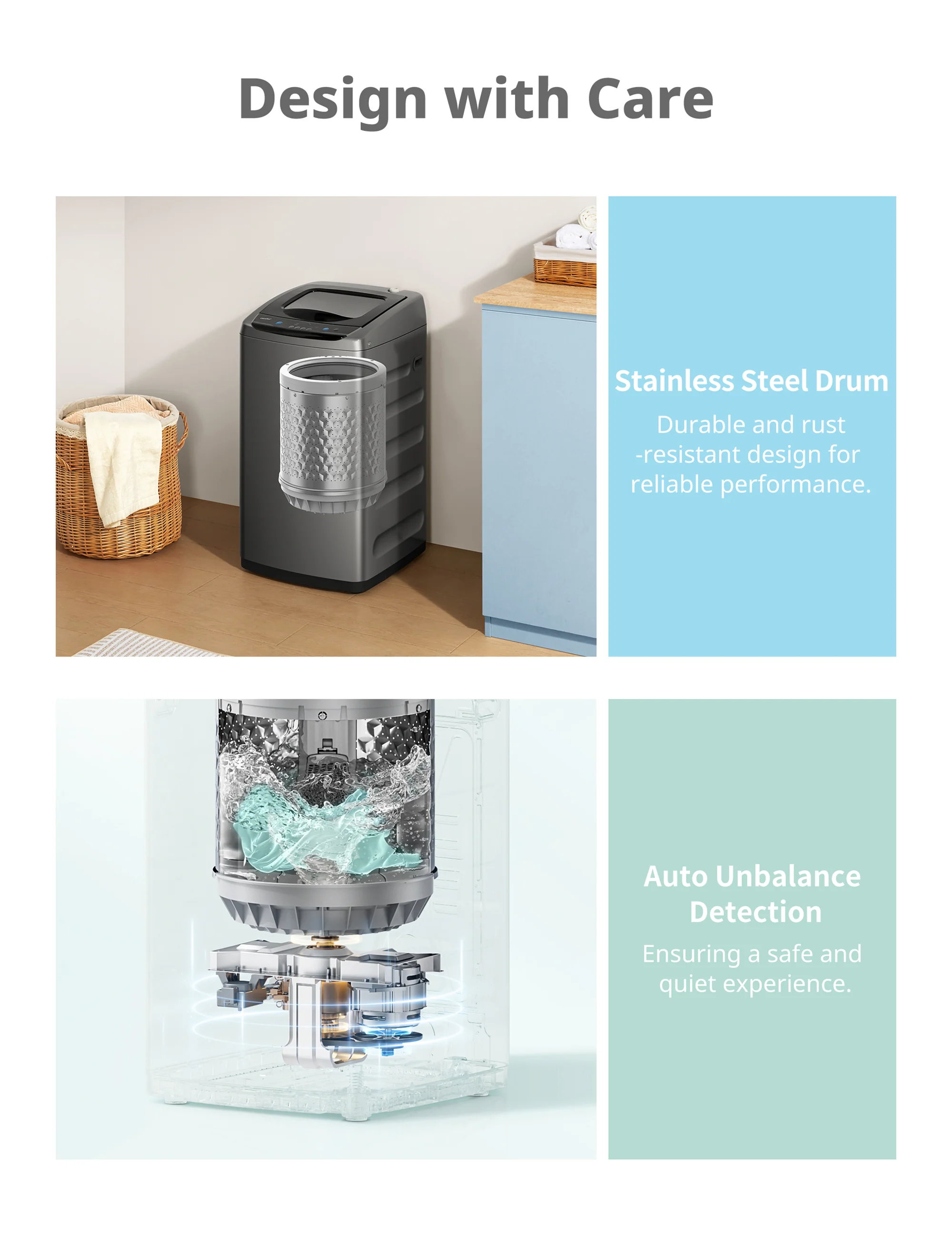 0.9 Cu.ft Portable Washing Machine - Grey - Image 5