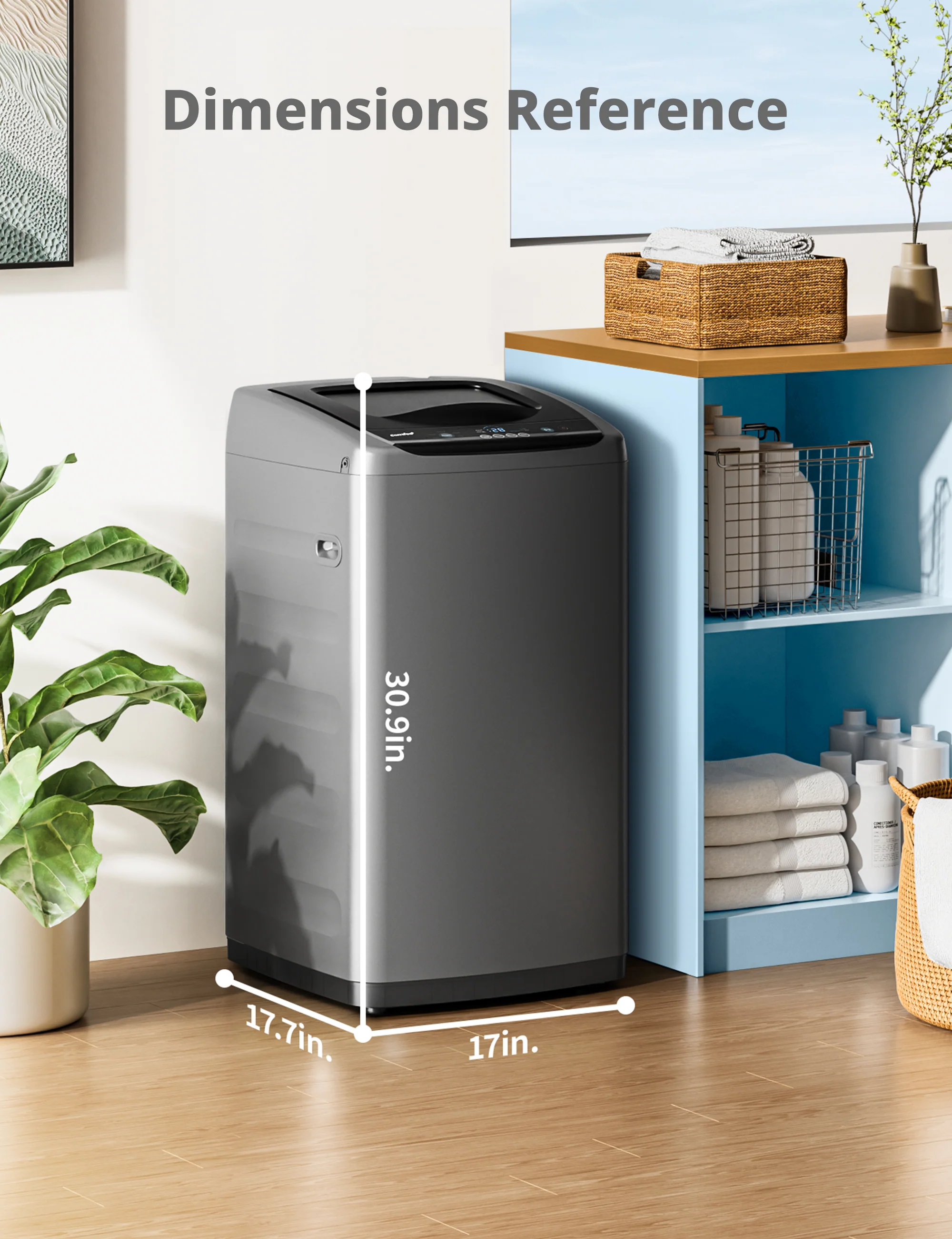 0.9 Cu.ft Portable Washing Machine - Grey - Image 7