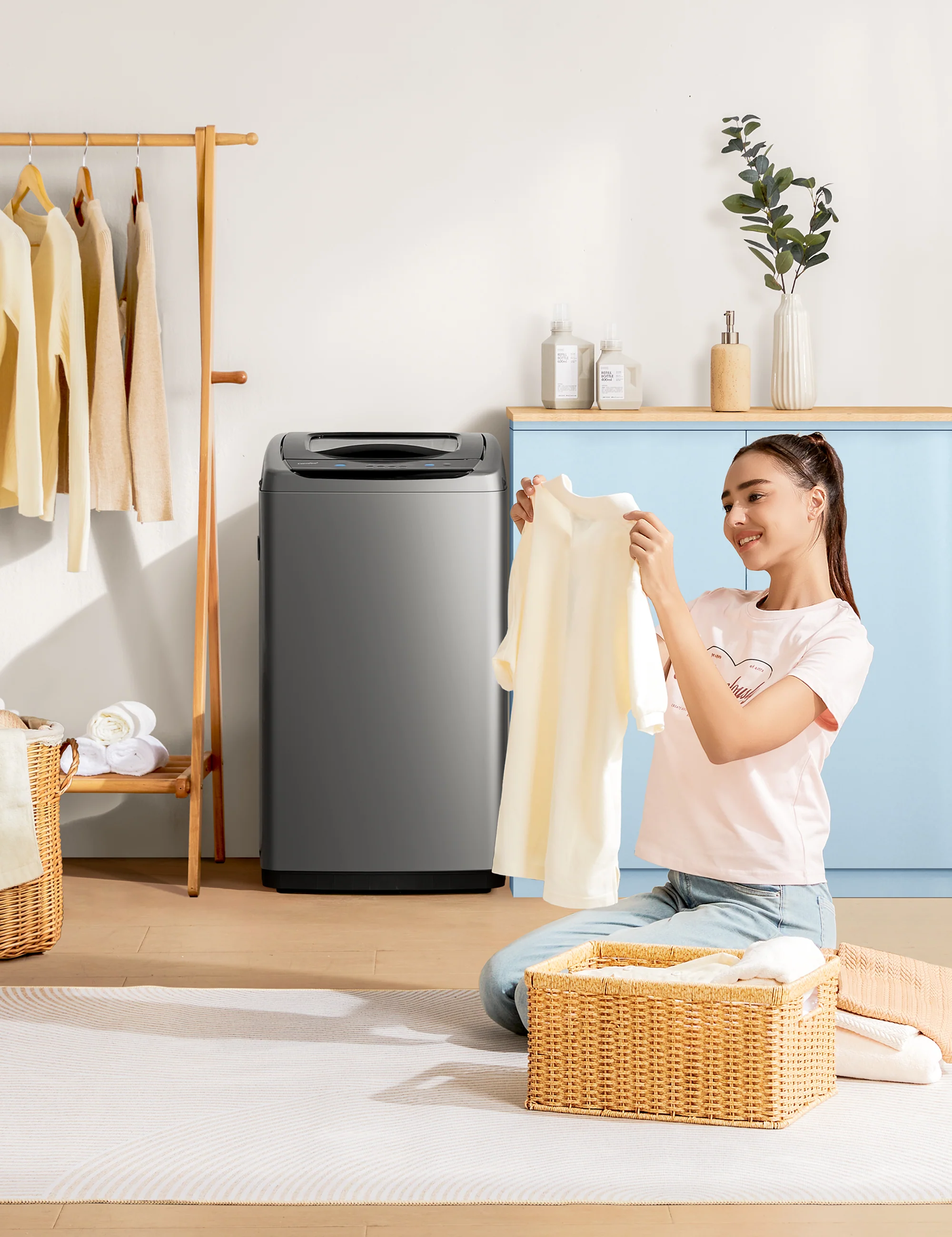 0.9 Cu.ft Portable Washing Machine - Grey - Image 8