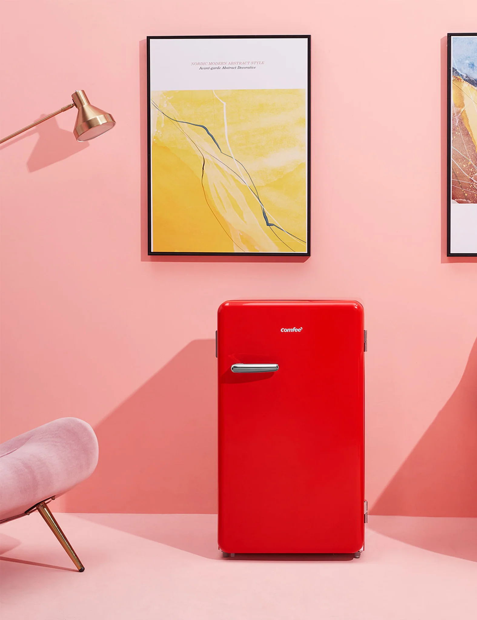 3.3 Cu.ft Retro Refrigerator - Red - Image 6
