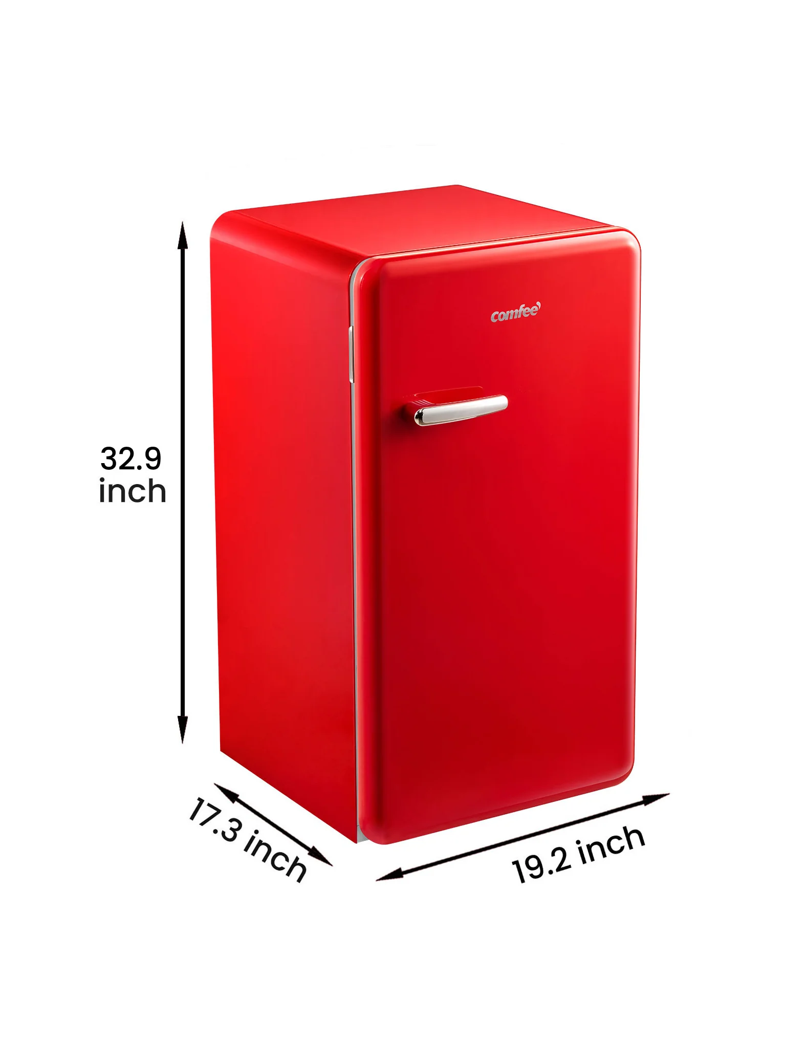 3.3 Cu.ft Retro Refrigerator - Red - Image 8