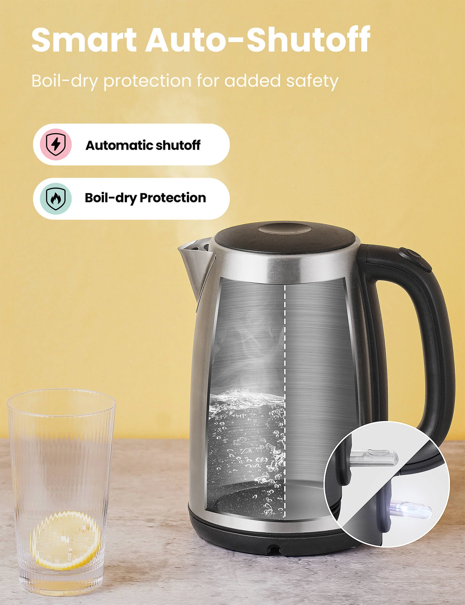 1.7L Stainless Steel Electric Kettle - Image 3
