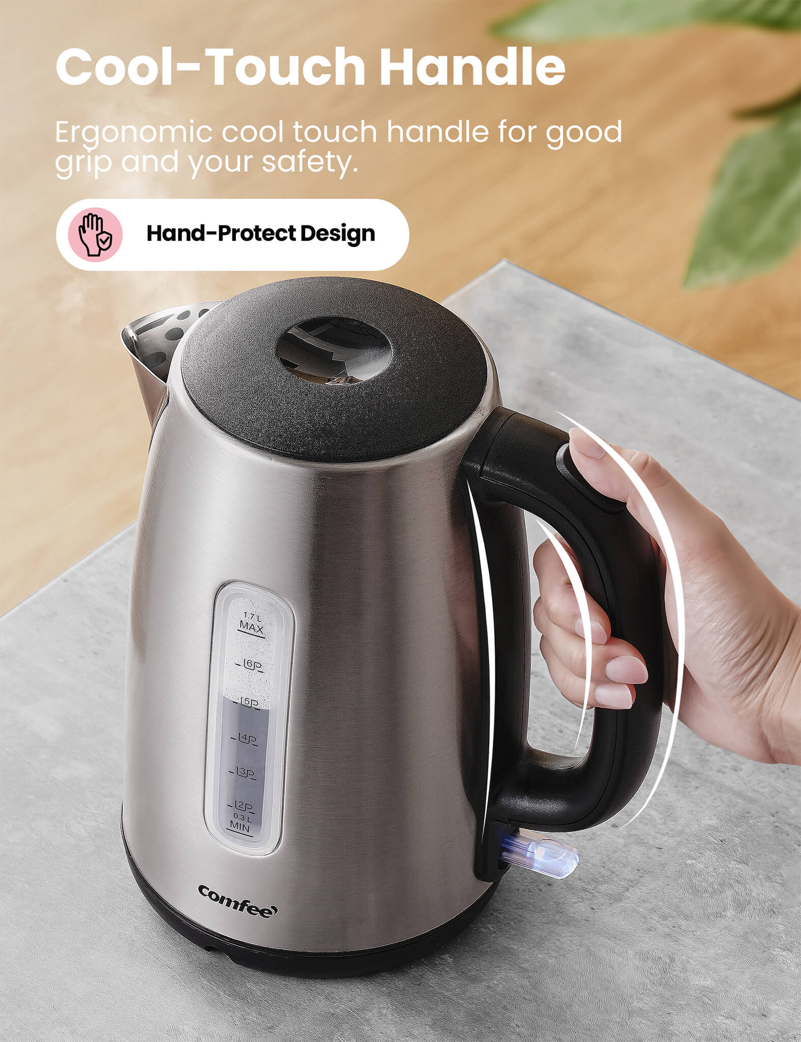 1.7L Stainless Steel Electric Kettle - Image 4