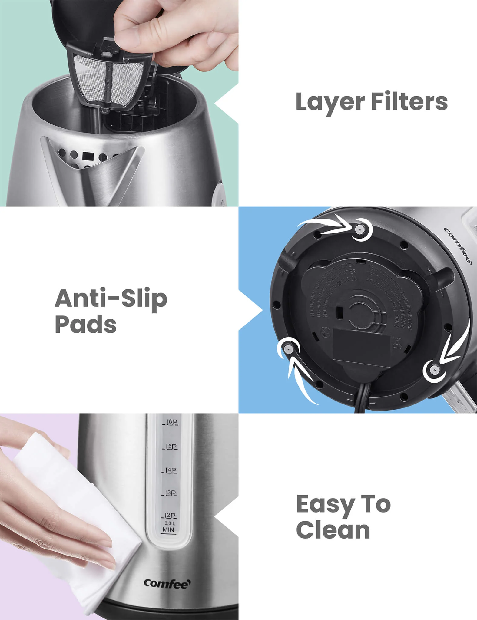 1.7L Stainless Steel Electric Kettle - Image 7