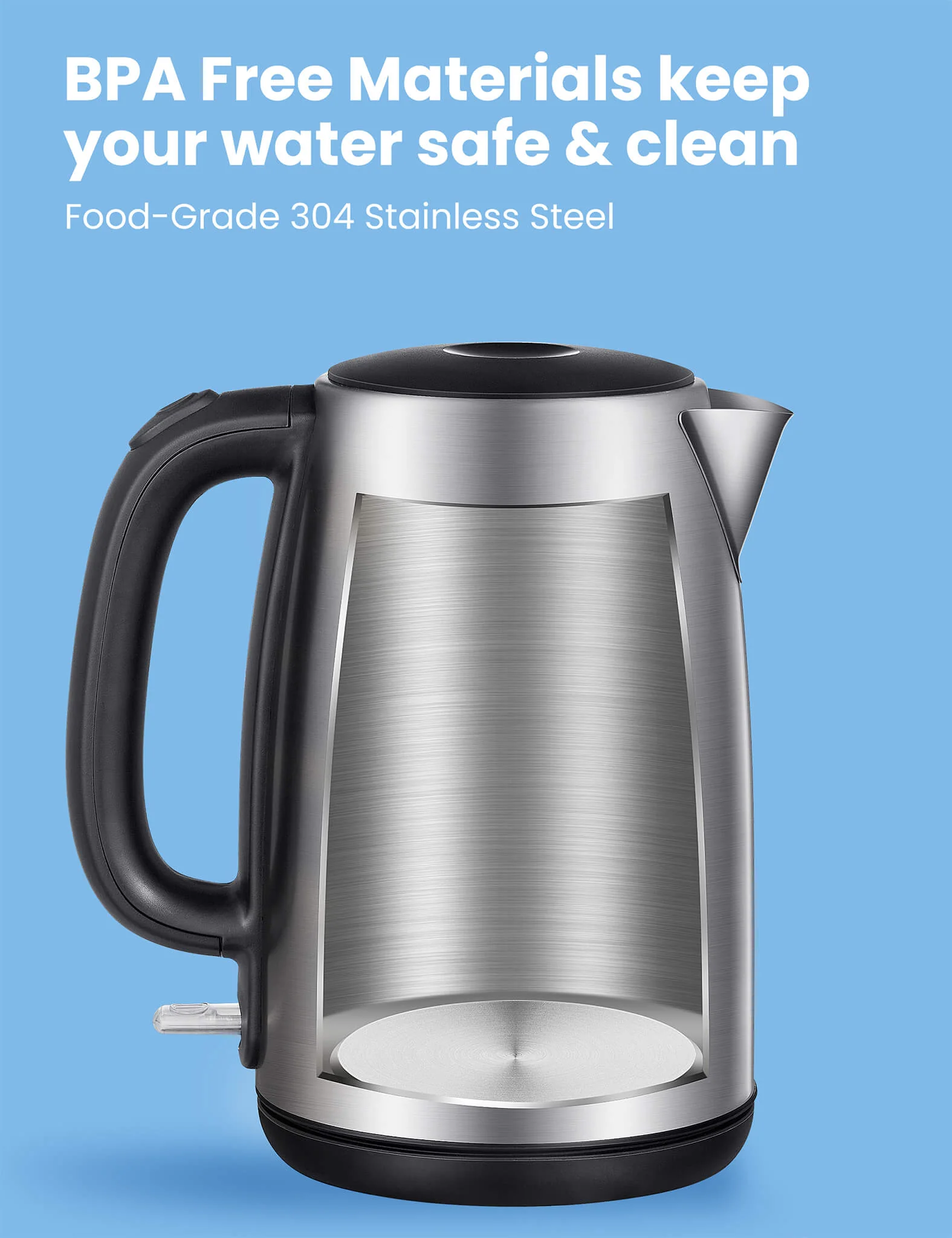 1.7L Stainless Steel Electric Kettle - Image 8