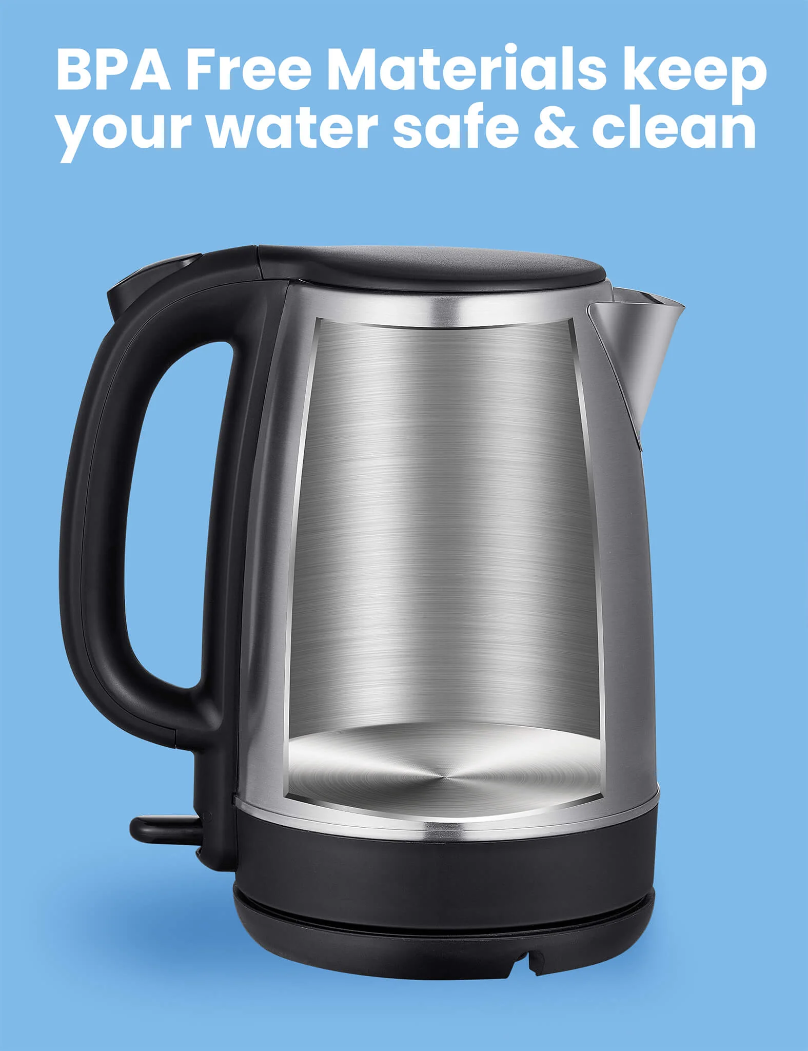 1.7L Stainless Steel Electric Tea Kettle - Image 7