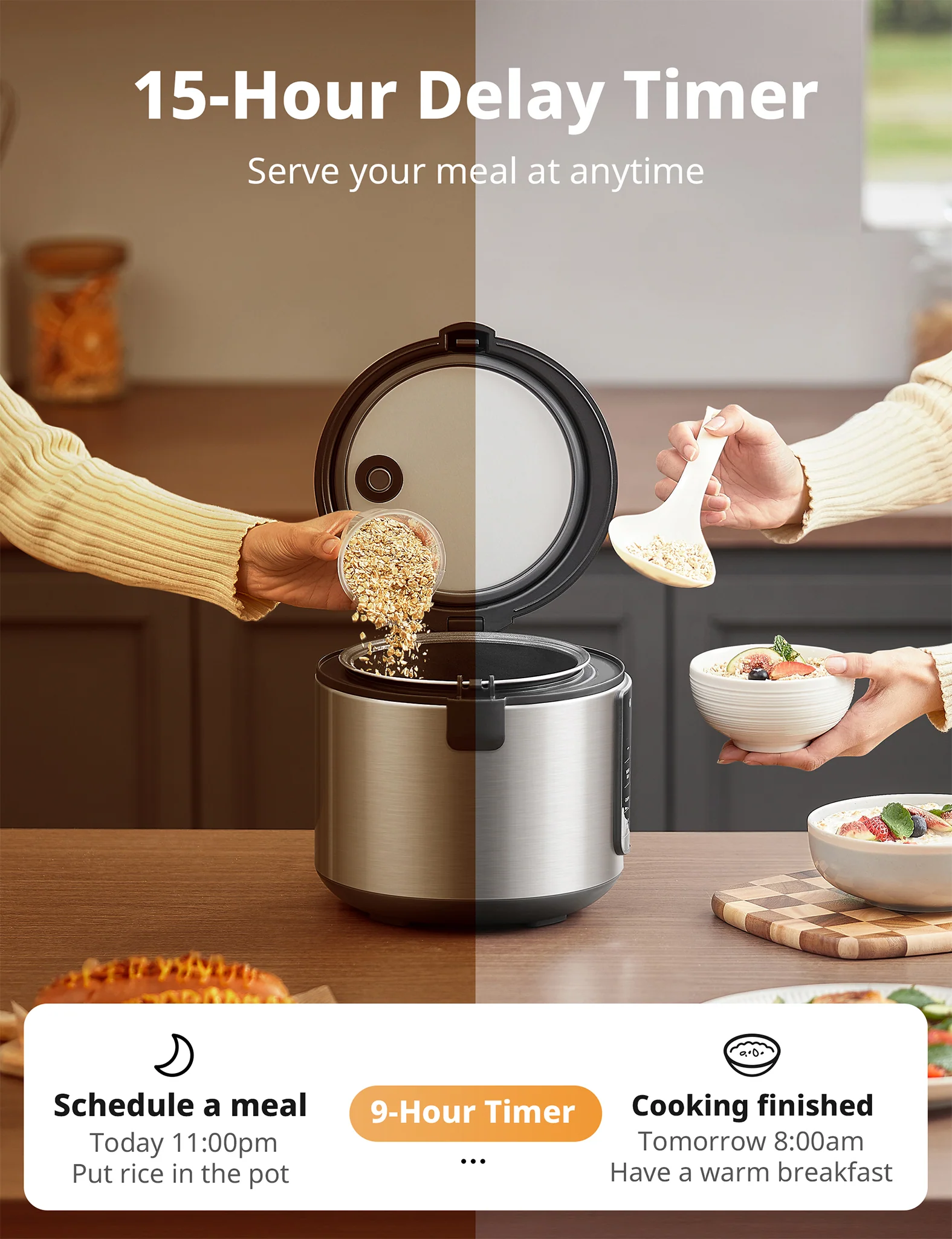 2 Qt Stainless Steel Rice Cooker - Image 3