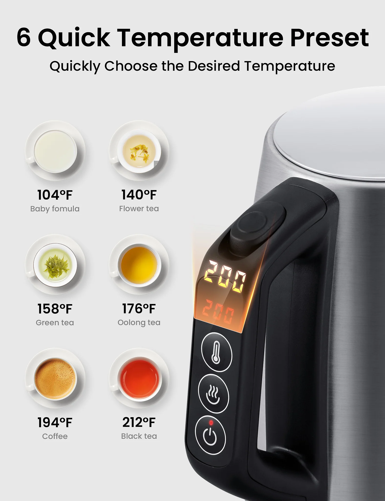 1.7L Stainless Steel Electric Kettle - Image 4