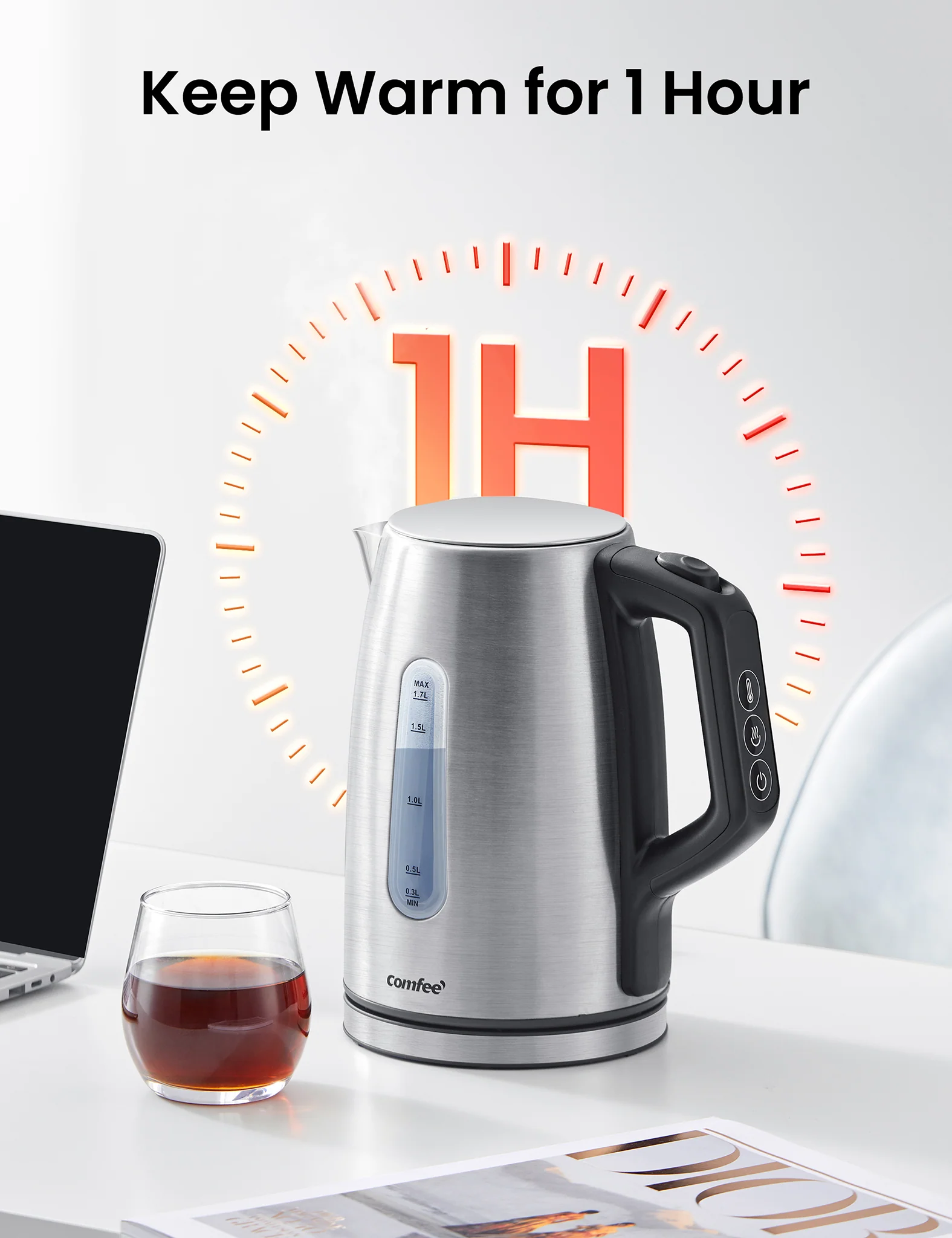 1.7L Stainless Steel Electric Kettle - Image 5