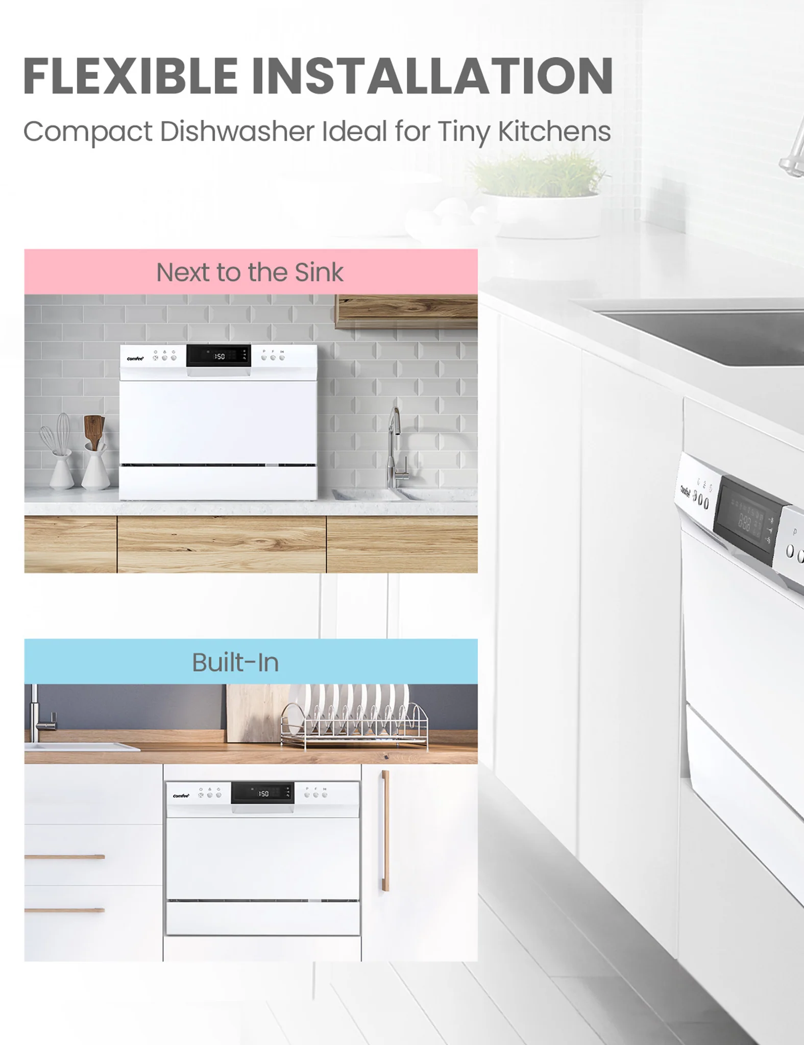 Countertop Portable Dishwasher  - White - Image 3