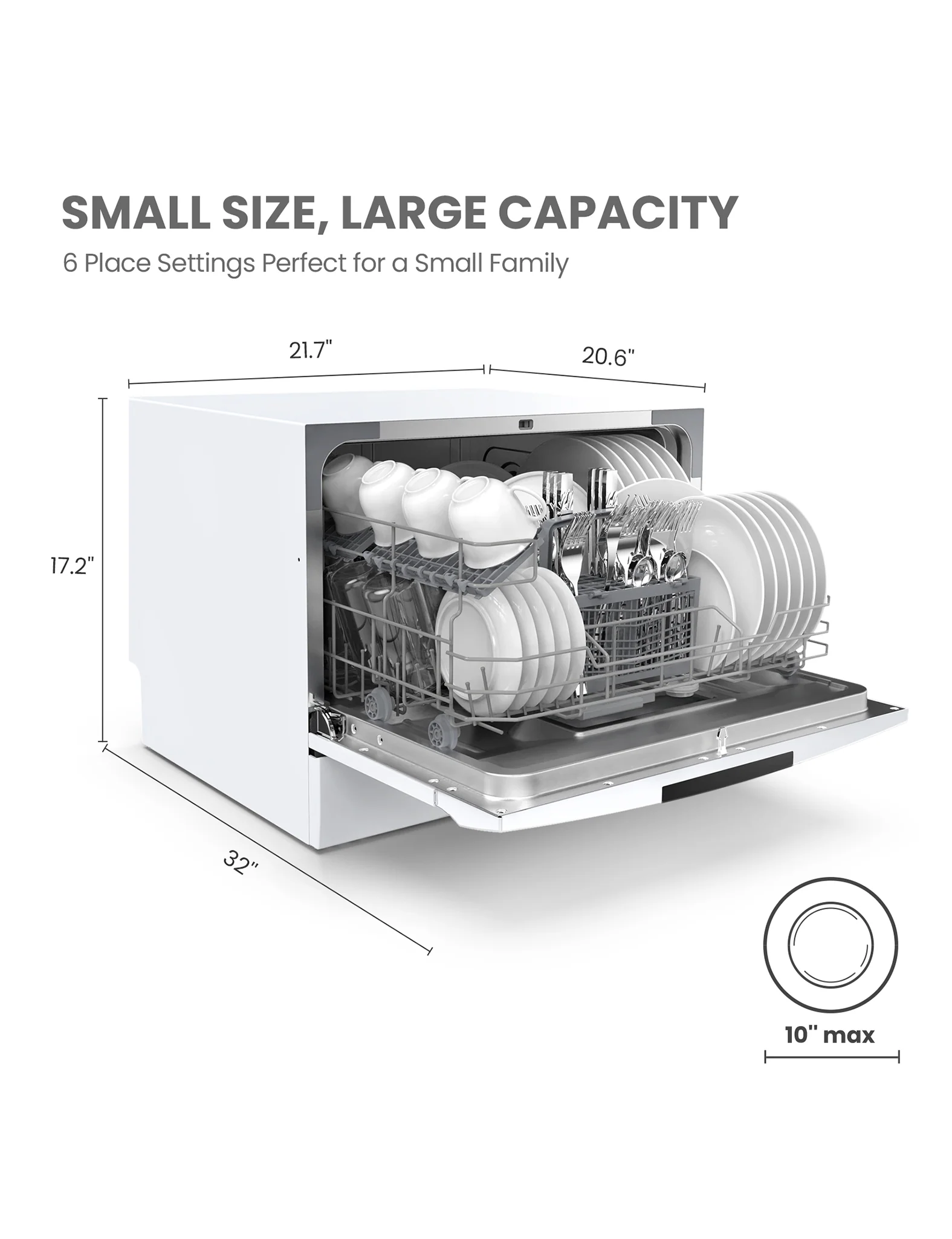 Countertop Portable Dishwasher  - White - Image 8