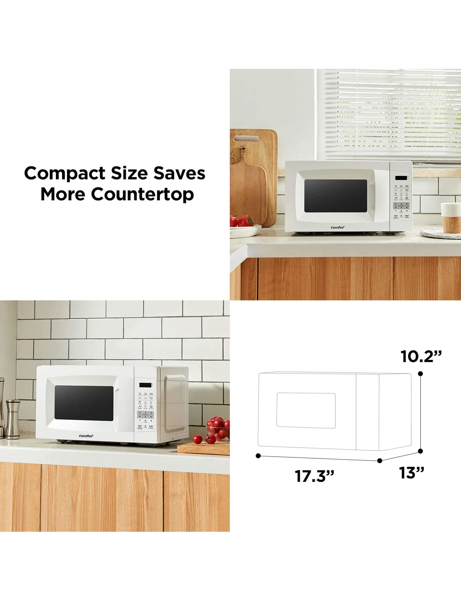 0.7 Cu.ft Countertop Microwave Oven - White - Image 6